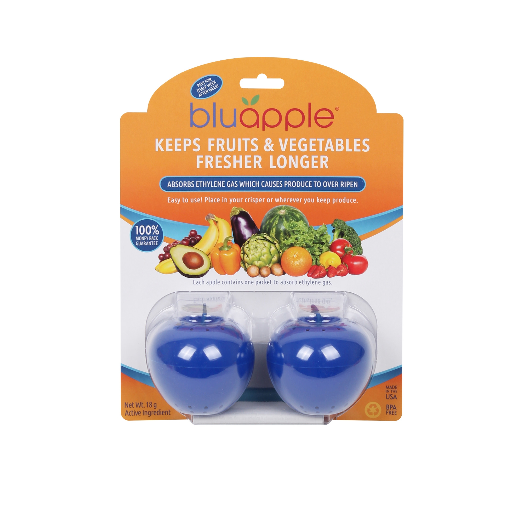 Bluapple Classic Fruit & Vegetable Saver 2pk Image 1