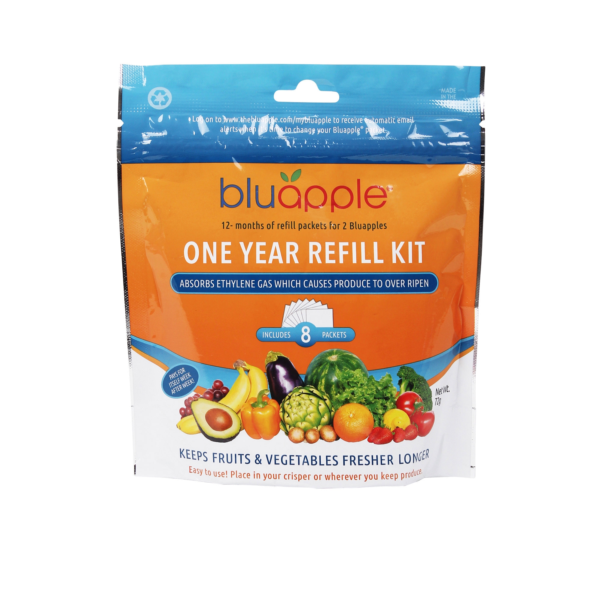 Bluapple Classic Fruit & Vegetable Saver One Year Satchel Refill Kit Image 1
