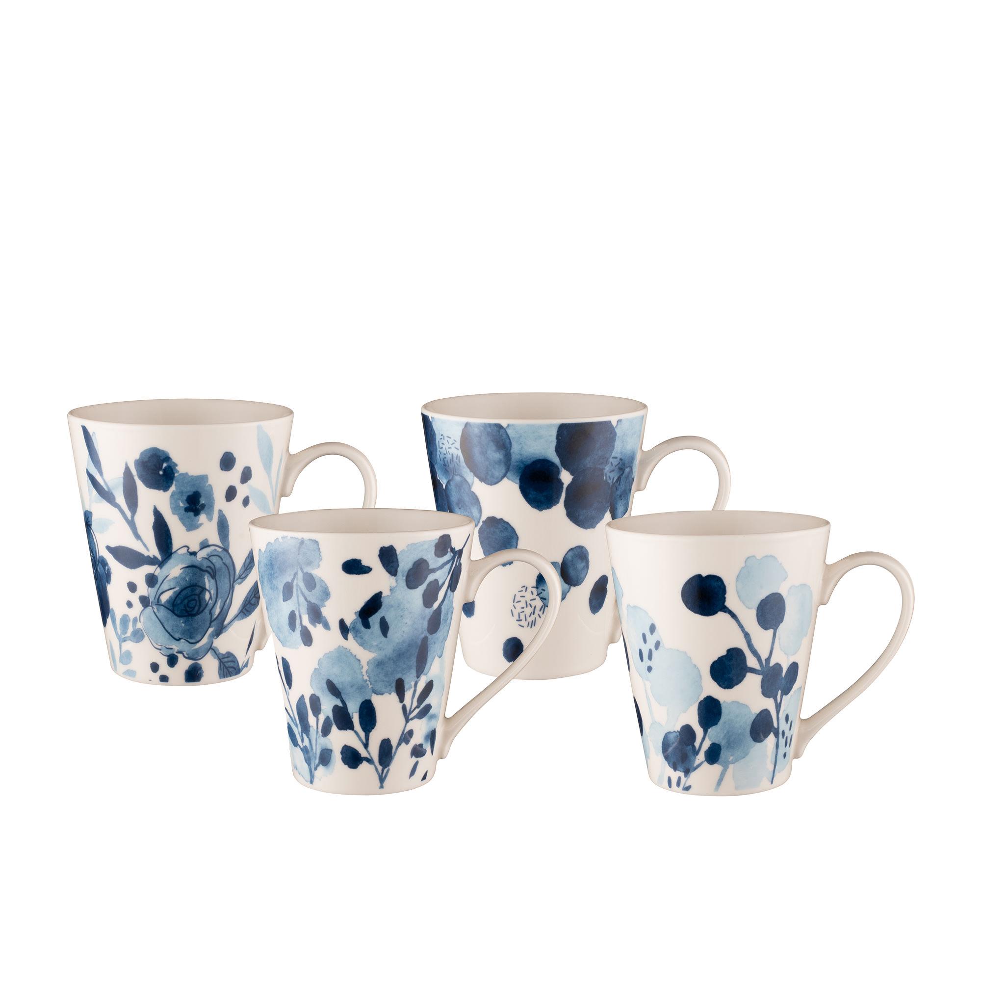 Bundanoon Mug Company 400ml Set of 4 Sapphire Blooms Image 1