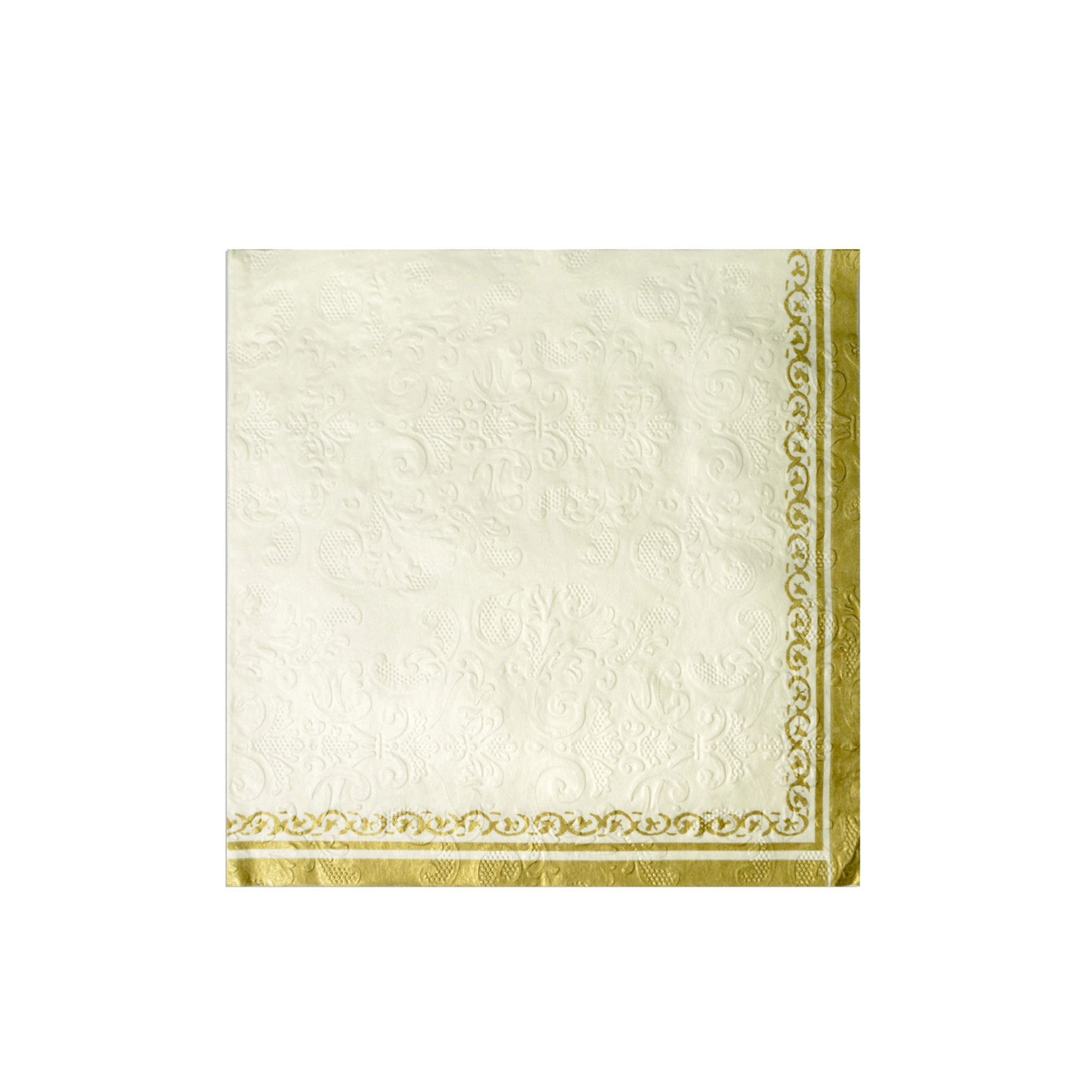 Casa Regalo 3ply Embossed Napkin 20pk White/Gold Image 1
