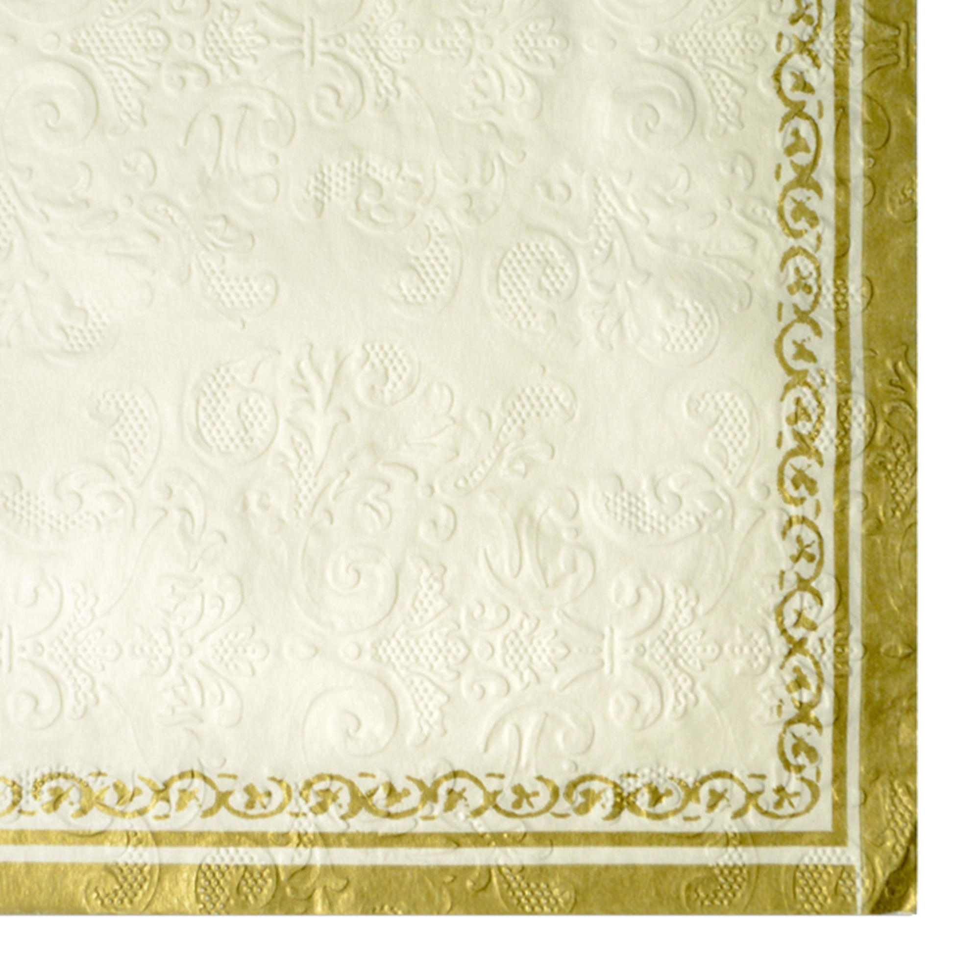 Casa Regalo 3ply Embossed Napkin 20pk White/Gold Image 2