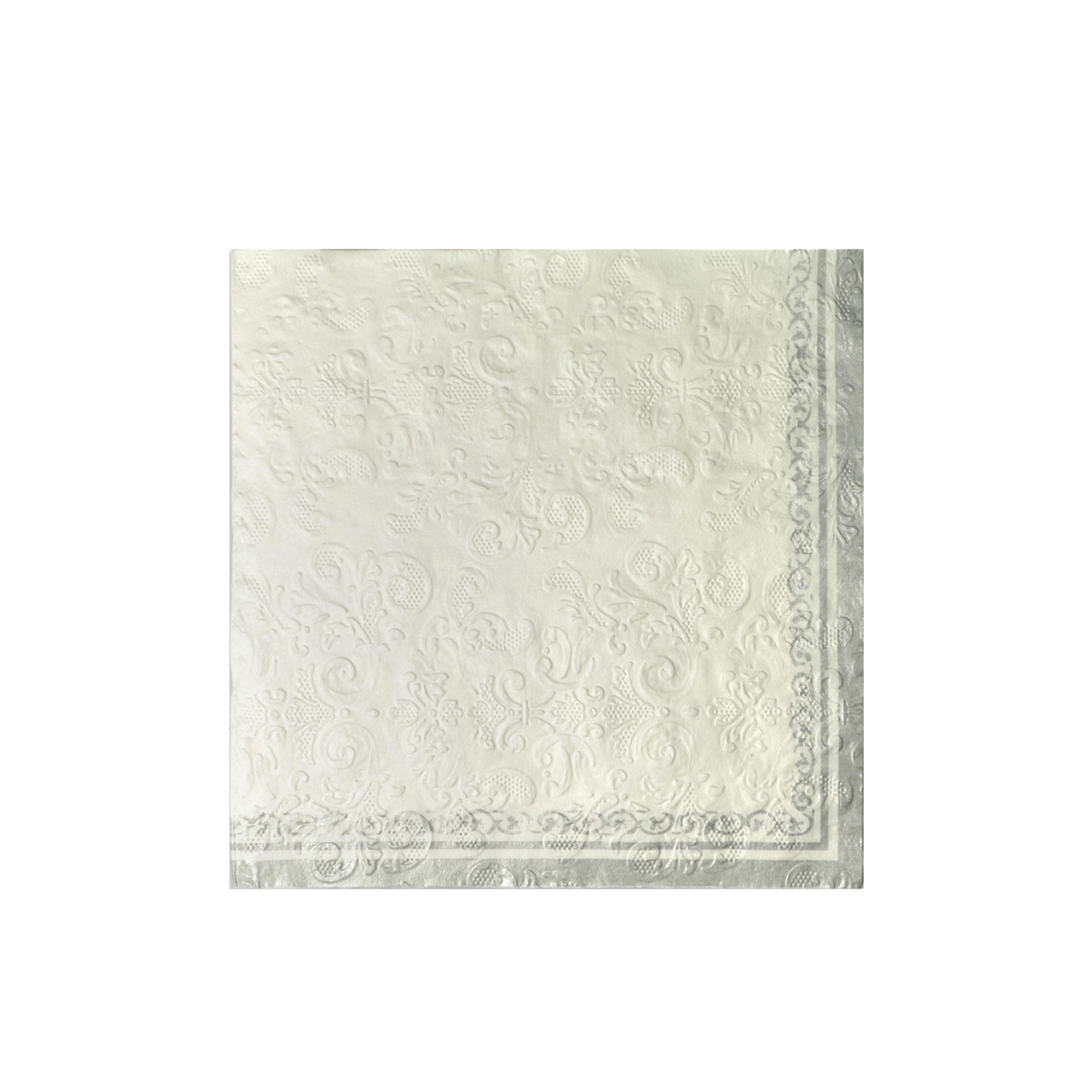 Casa Regalo 3ply Embossed Napkin 20pk White/Silver Image 1