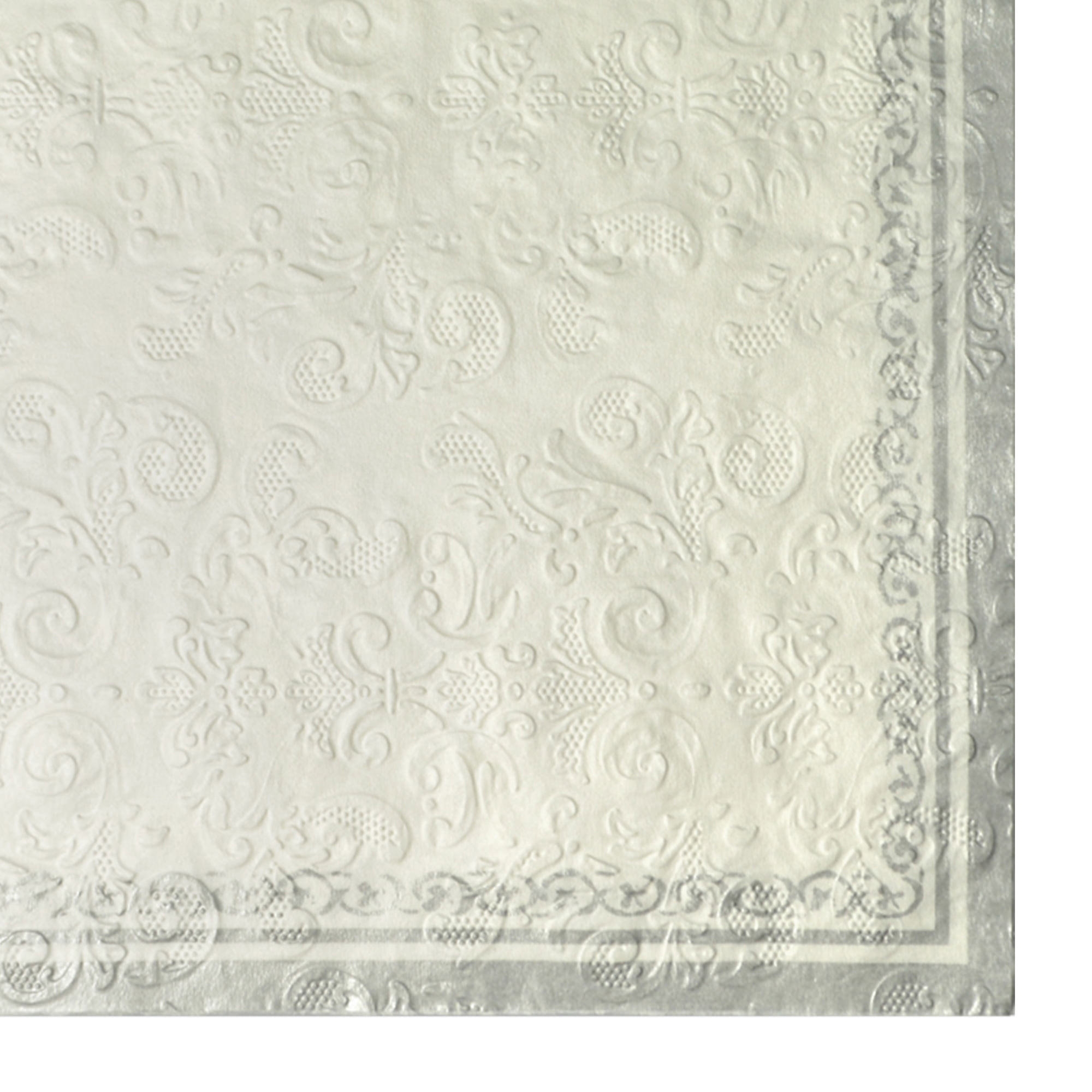 Casa Regalo 3ply Embossed Napkin 20pk White/Silver Image 2
