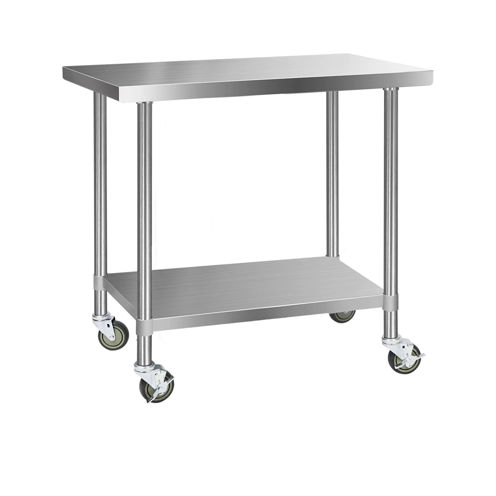 Cefito 304 Stainless Steel Kitchen Bench with Wheels 121.9x61cm Image 1