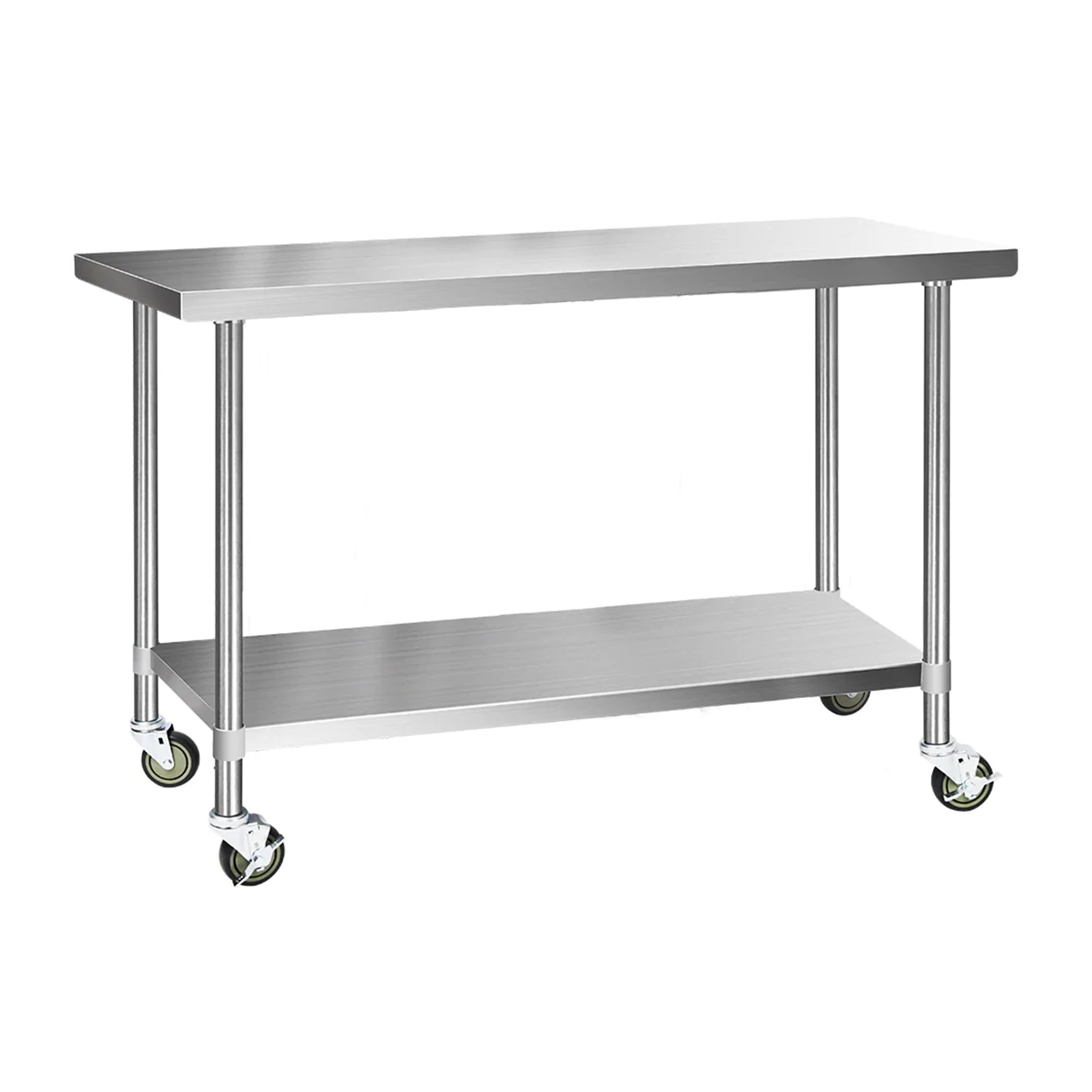 Cefito 304 Stainless Steel Kitchen Bench with Wheels 152.4x61cm Image 1