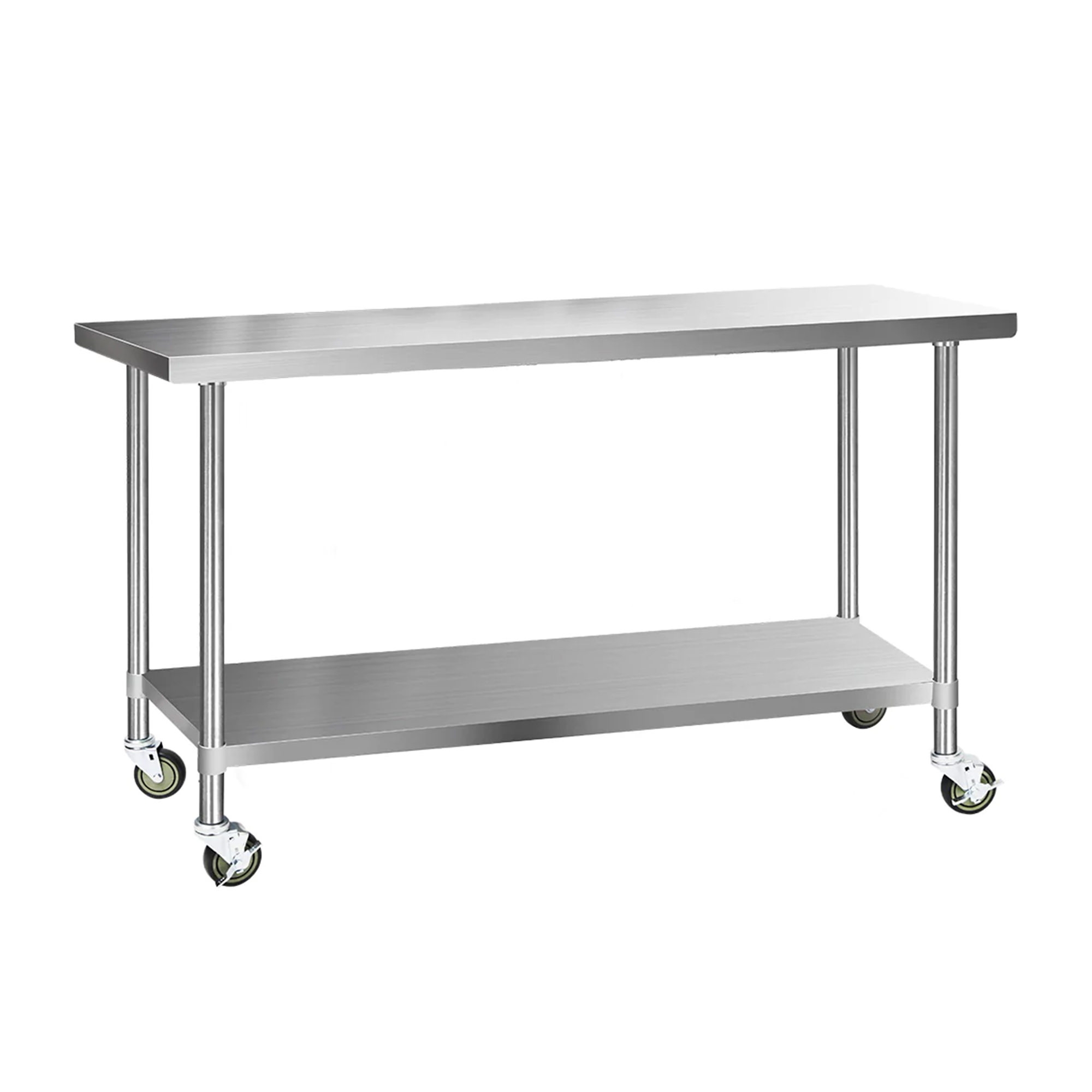 Cefito 304 Stainless Steel Kitchen Bench with Wheels 182.9x61cm Image 1