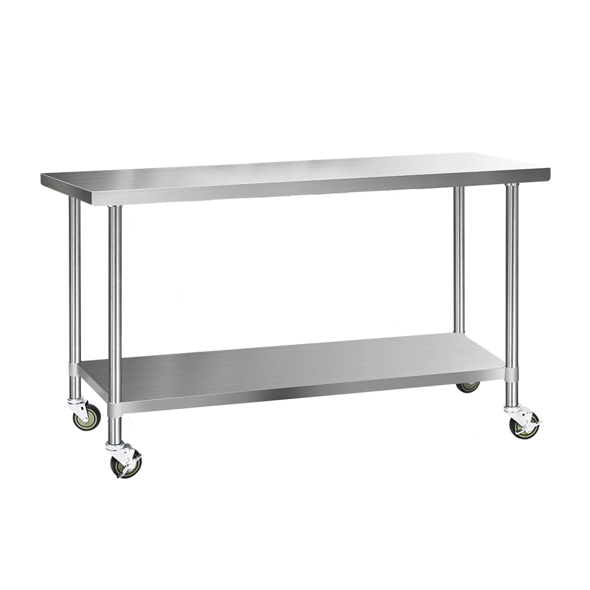 Cefito 430 Stainless Steel Kitchen Bench with Wheels 182.9x61cm Image 1