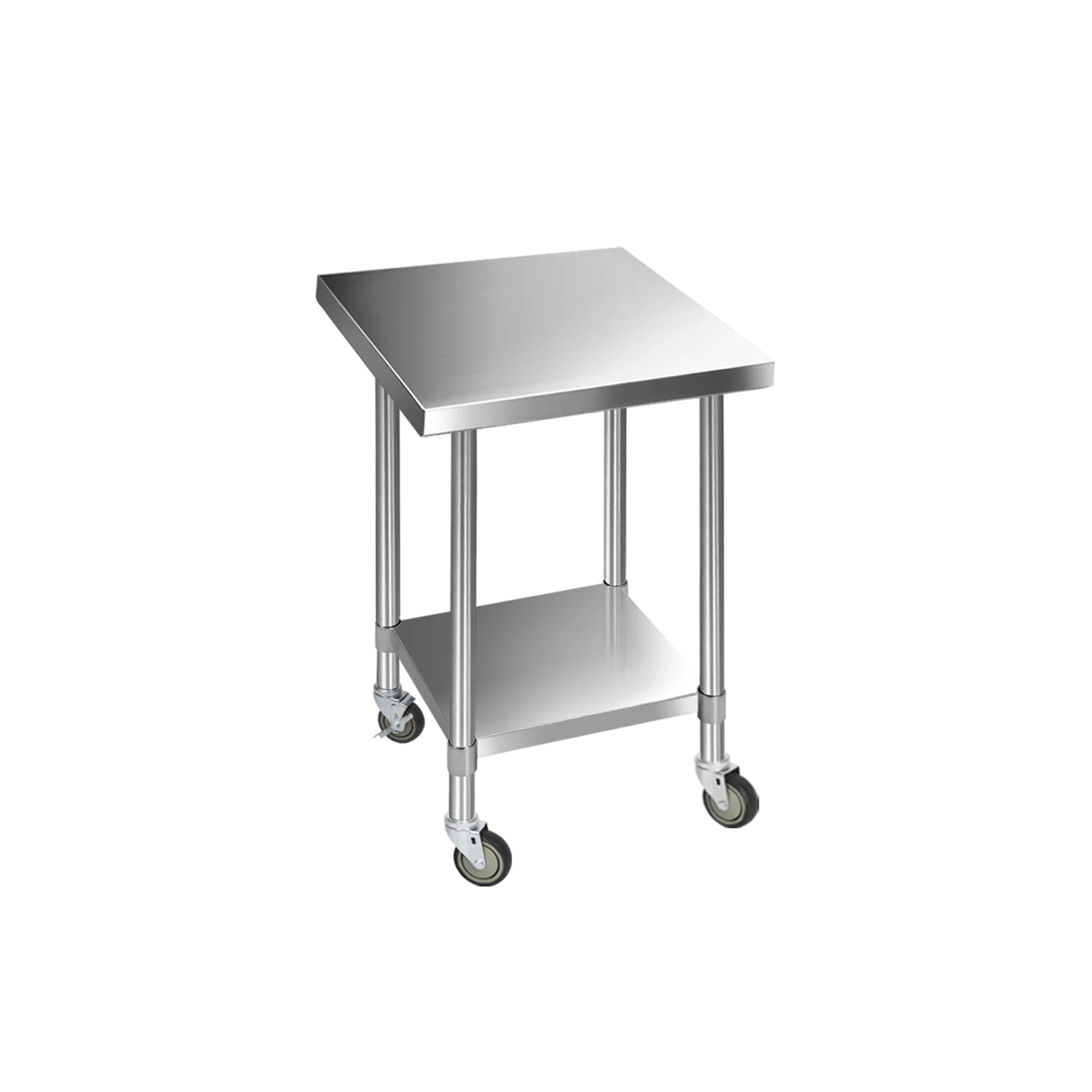 Cefito 430 Stainless Steel Kitchen Bench with Wheels 76x76cm Image 2