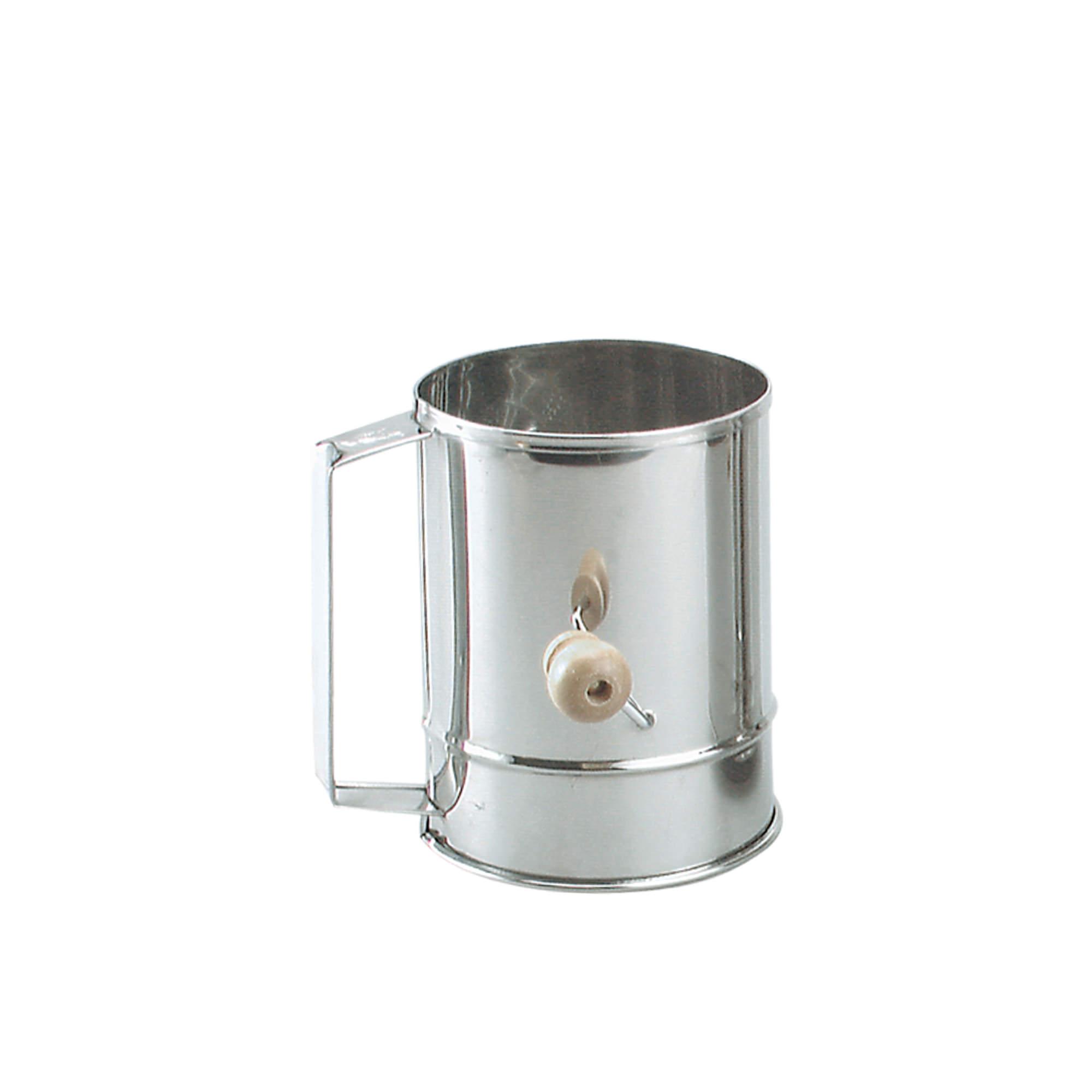 Chef Inox Stainless Steel Crank handle Flour Sifter 5 Cup Image 1