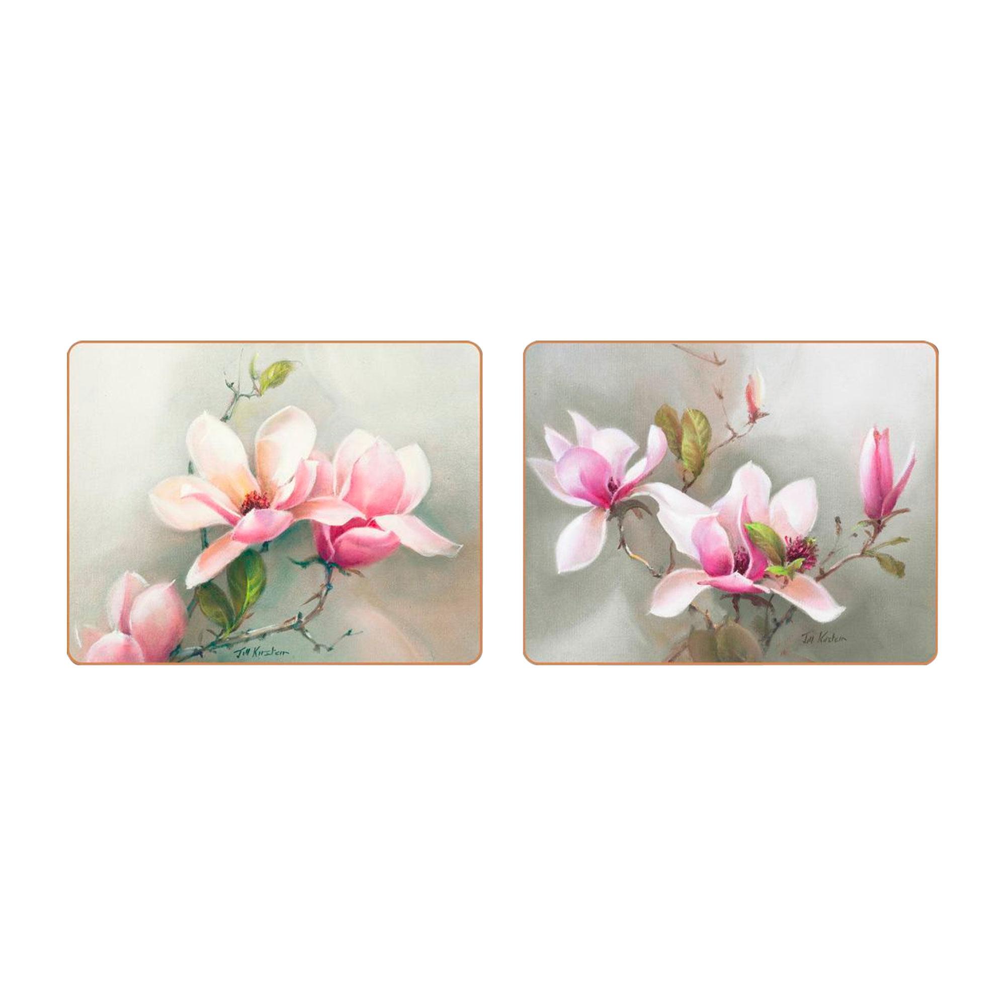 Cinnamon Rectangular Coaster Set of 6 Magnolias Image 3