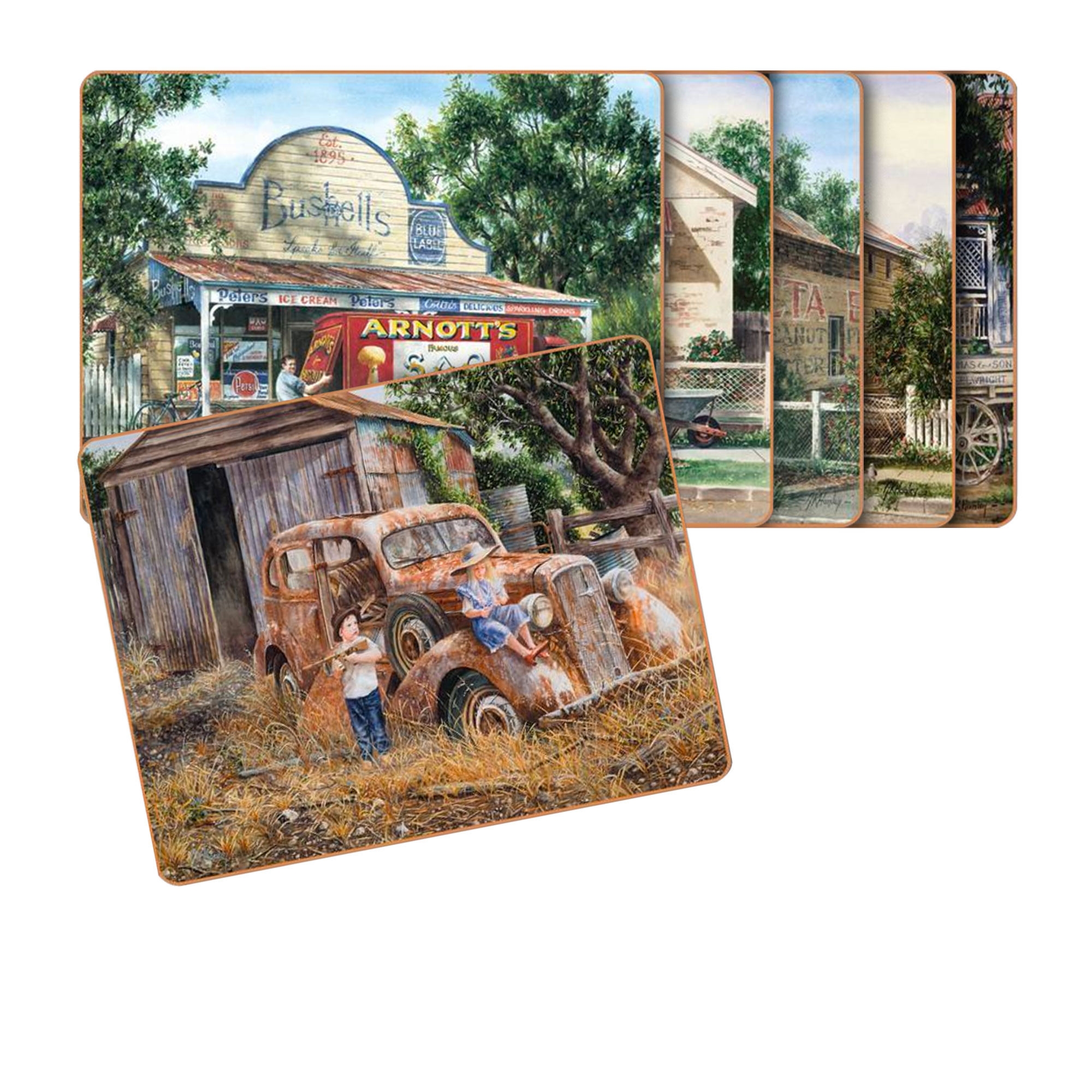 Cinnamon Rectangular Placemat Set of 6 Times Now Past Image 1