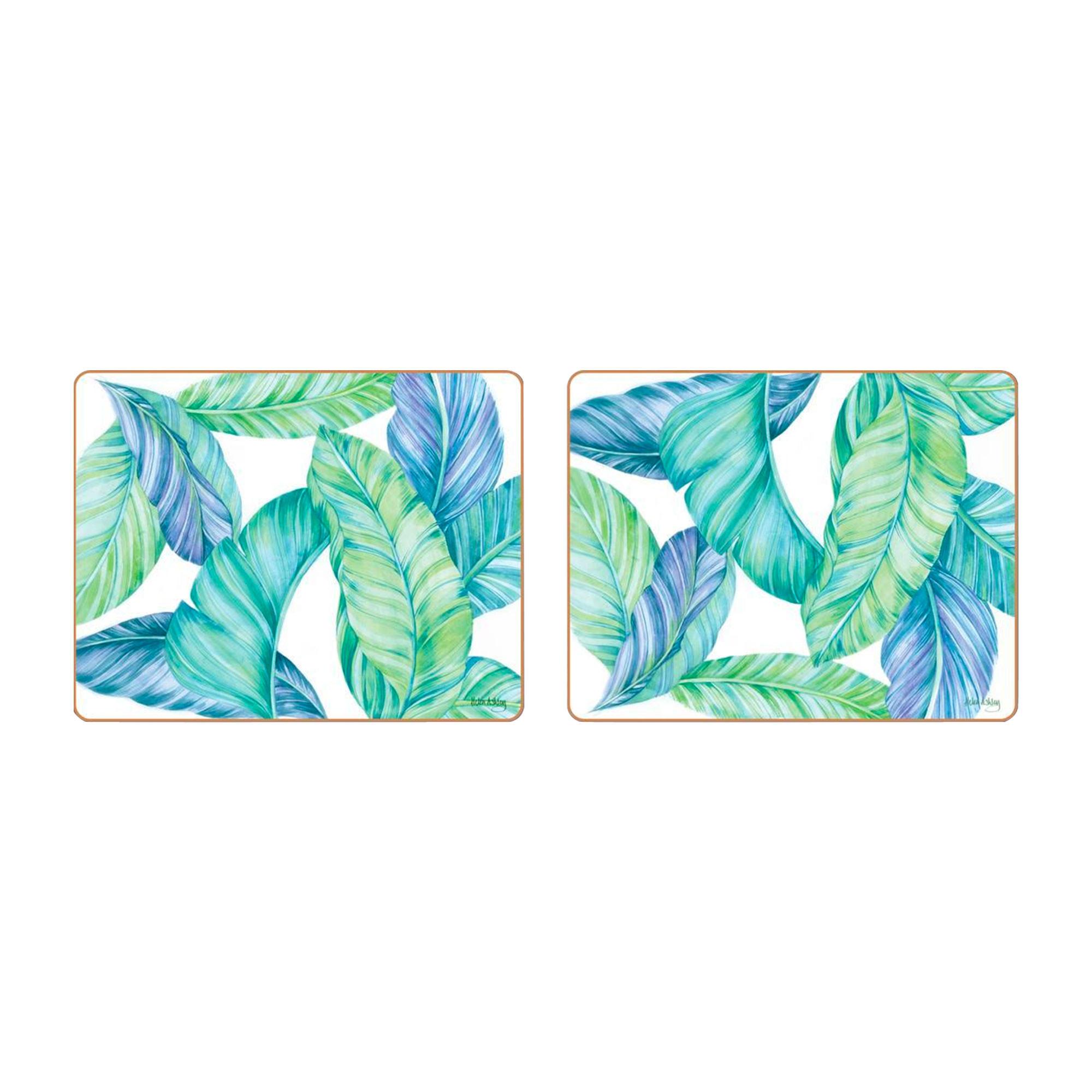 Cinnamon Rectangular Placemat Set of 6 Tropical Leaves Image 2