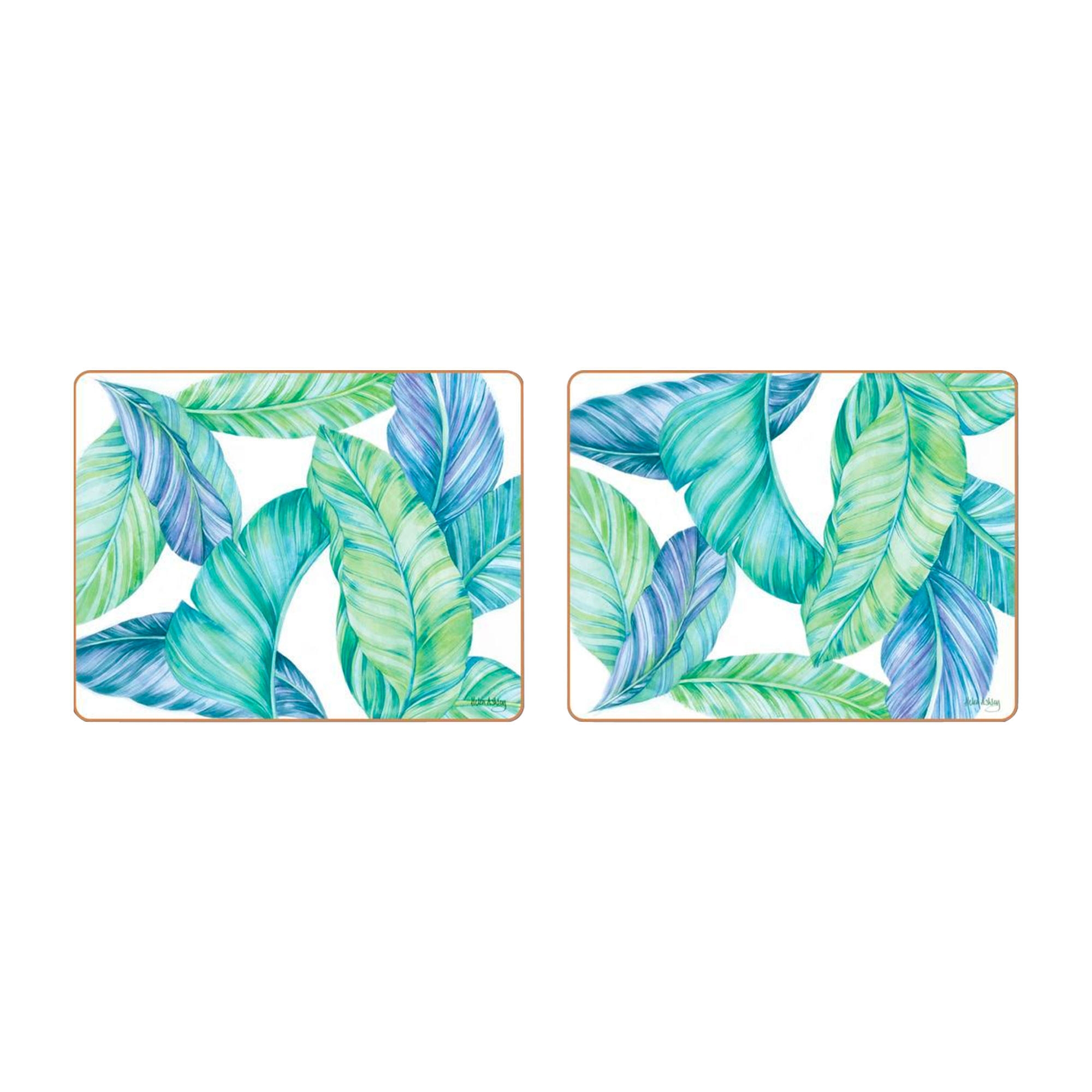 Cinnamon Rectangular Placemat Set of 6 Tropical Leaves Image 2