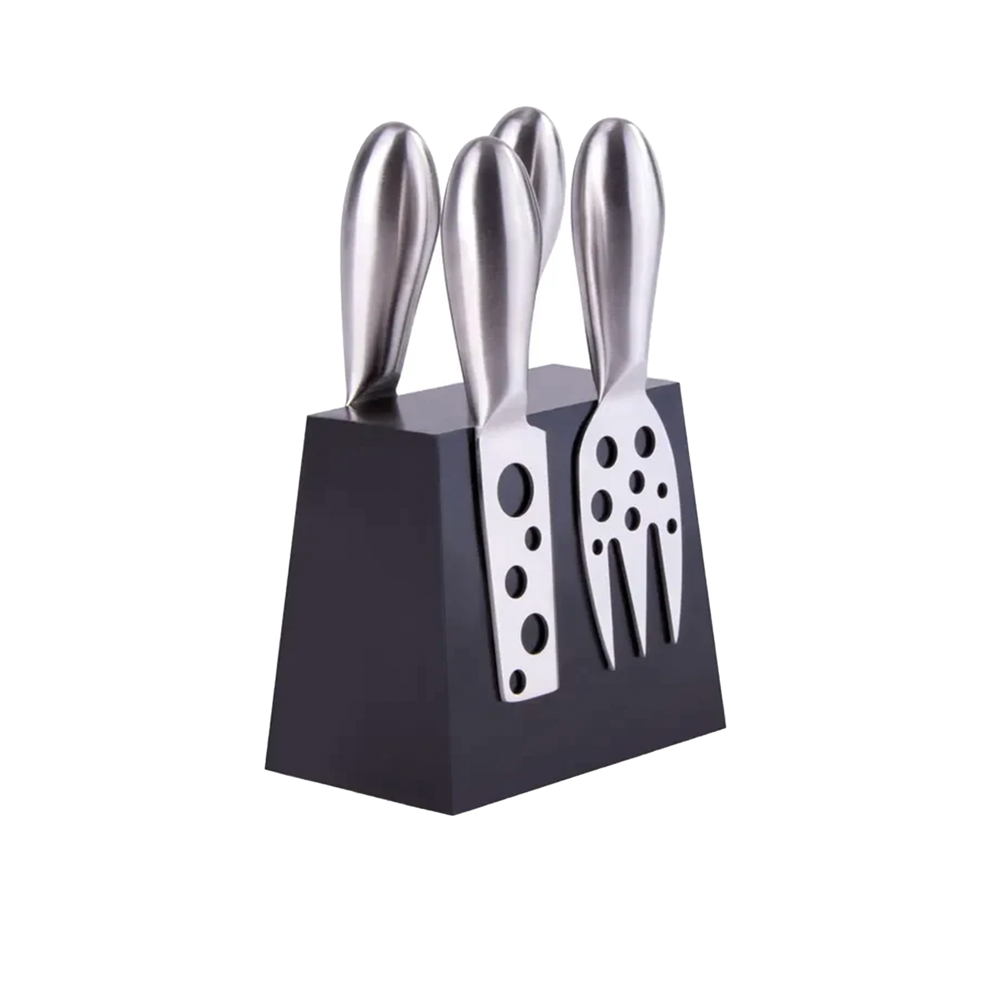 Clevinger Stainless Steel Hobson Cheese Knife Set with Magnetic Block Set of 4 Image 2