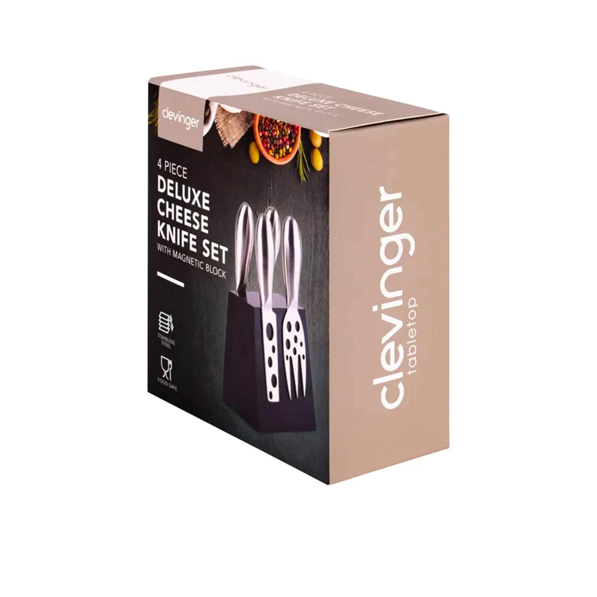 Clevinger Stainless Steel Hobson Cheese Knife Set with Magnetic Block Set of 4 Image 4