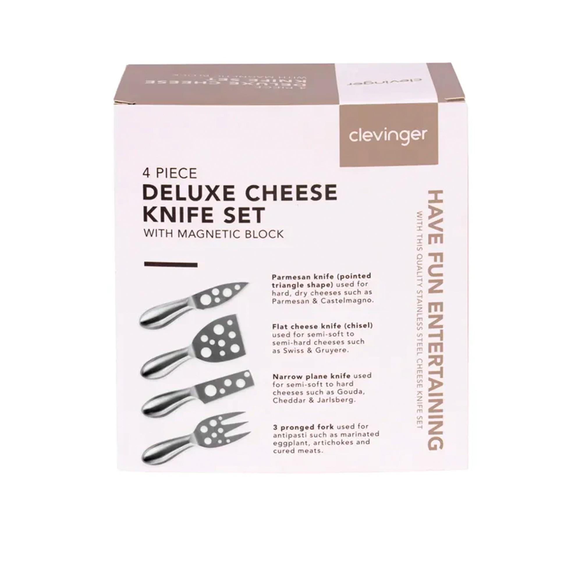 Clevinger Stainless Steel Hobson Cheese Knife Set with Magnetic Block Set of 4 Image 5