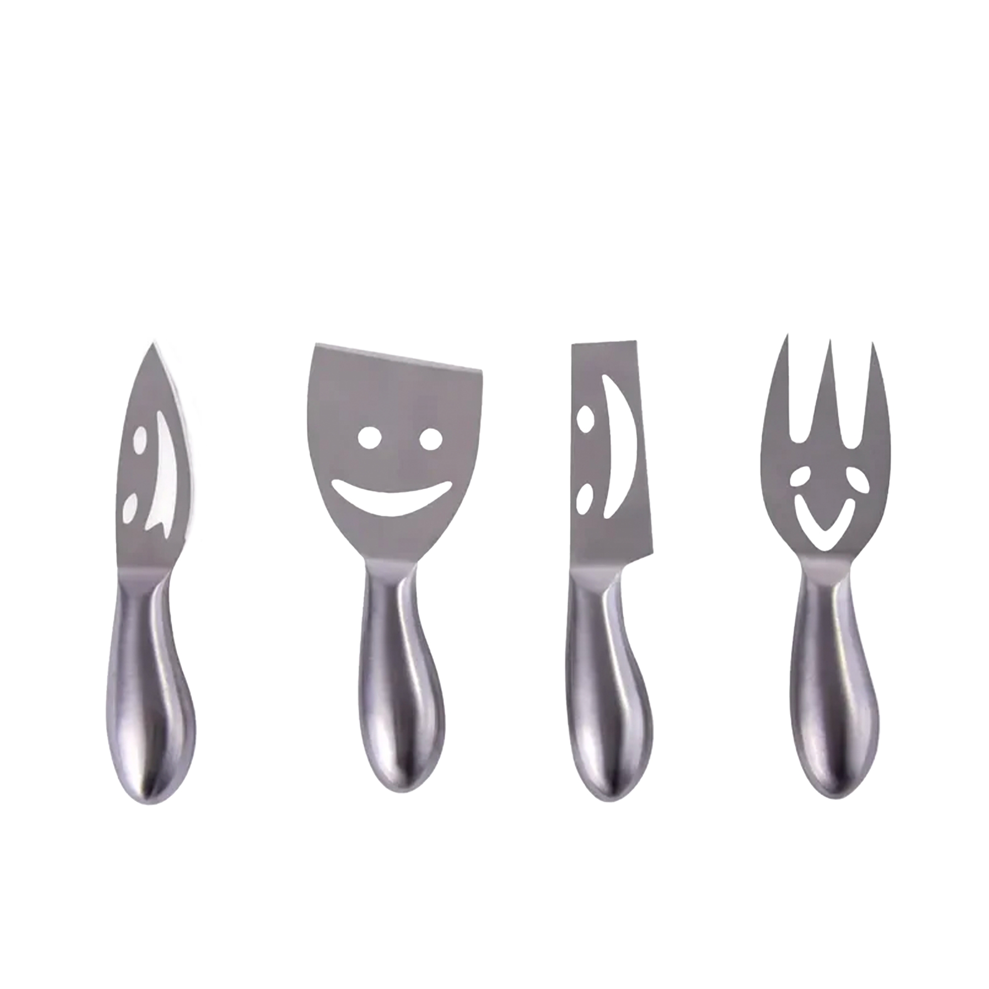 Clevinger Stainless Steel Merrivale Smiley Cheese Knife Set Set of 4 Image 1