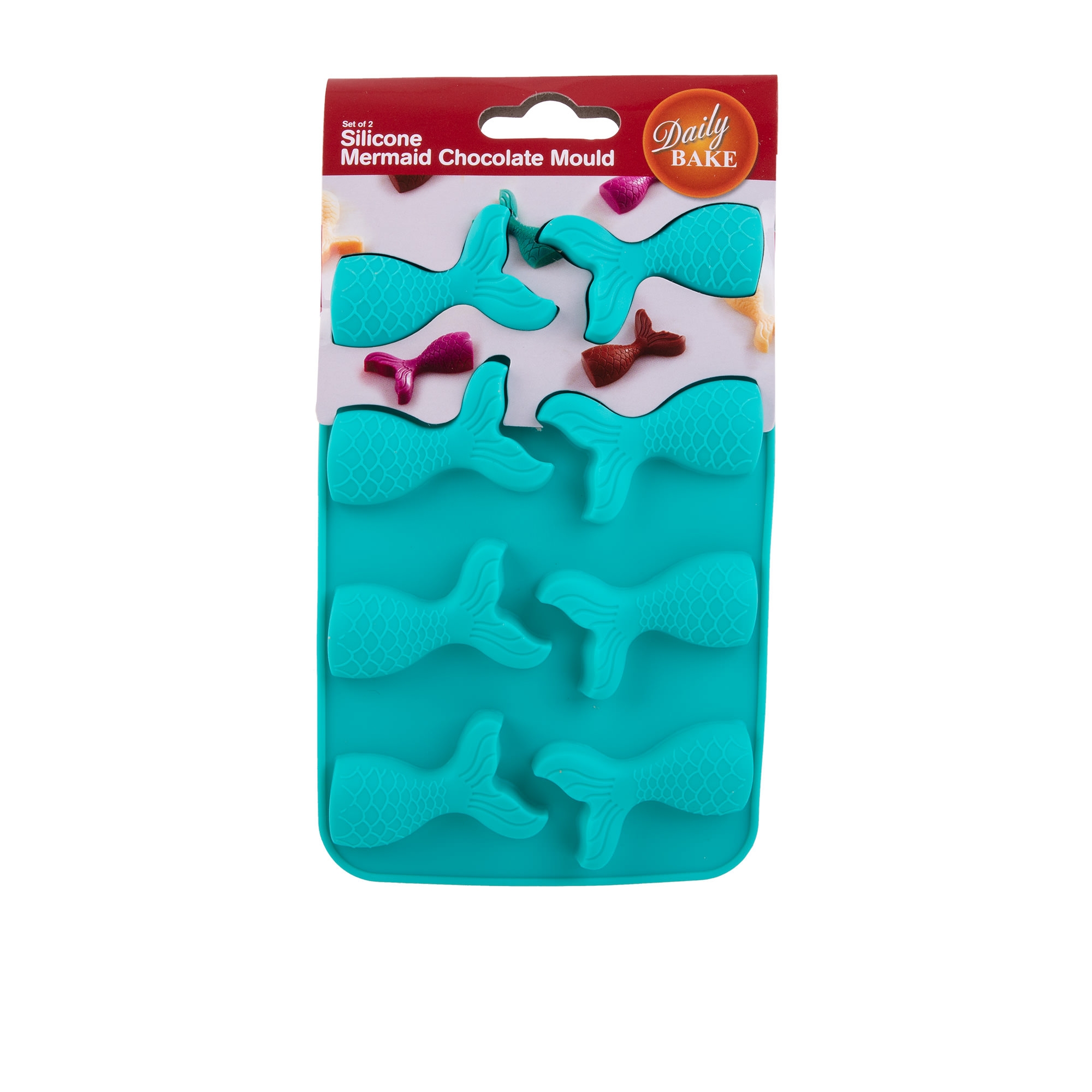 Daily Bake Mermaid 8 Cup Chocolate Mould Set 2pc Turquoise Image 2