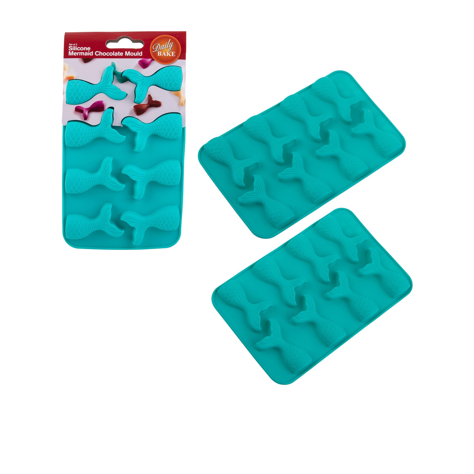 Daily Bake Mermaid 8 Cup Chocolate Mould Set 2pc Turquoise Image 3