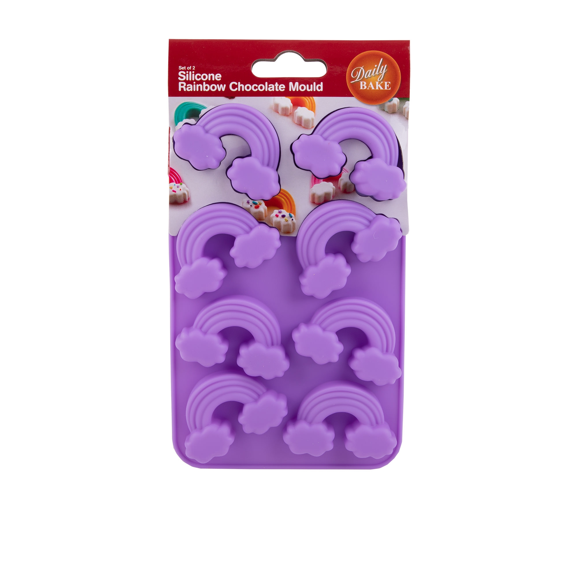 Daily Bake Rainbow Chocolate Mould 8 Cup Set 2pc Purple Image 2