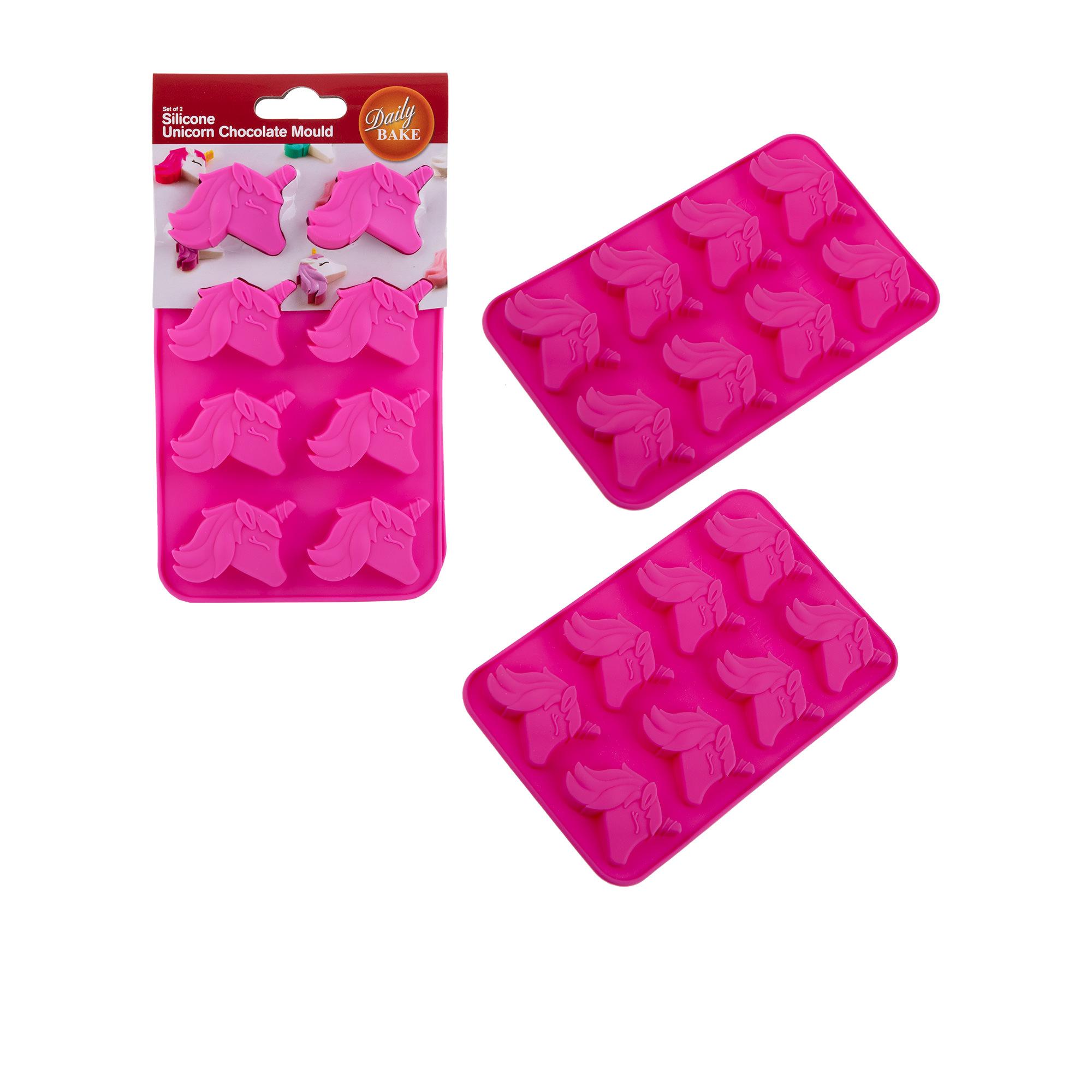 Daily Bake Unicorn Chocolate Mould 8 Cup Set of 2 Pink Image 3