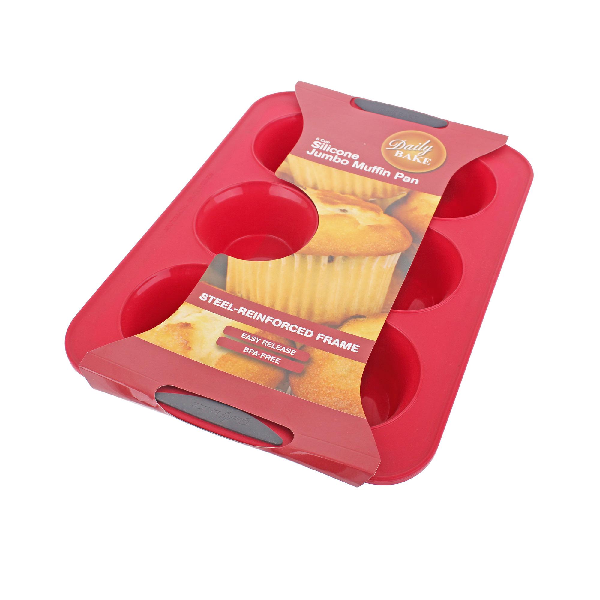 Daily Bake Silicone Jumbo Muffin Pan 6 Cup Red Image 2