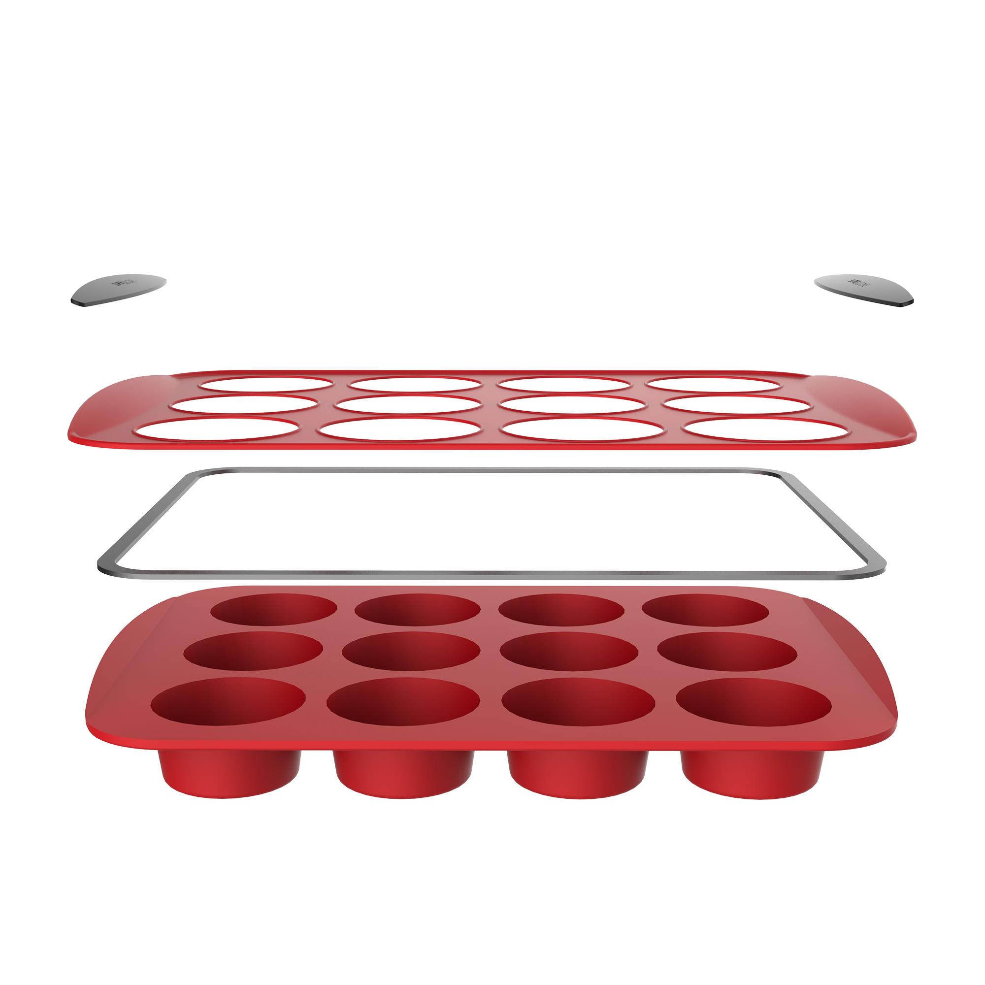 Daily Bake Silicone Muffin Pan 12 Cup Red Image 3
