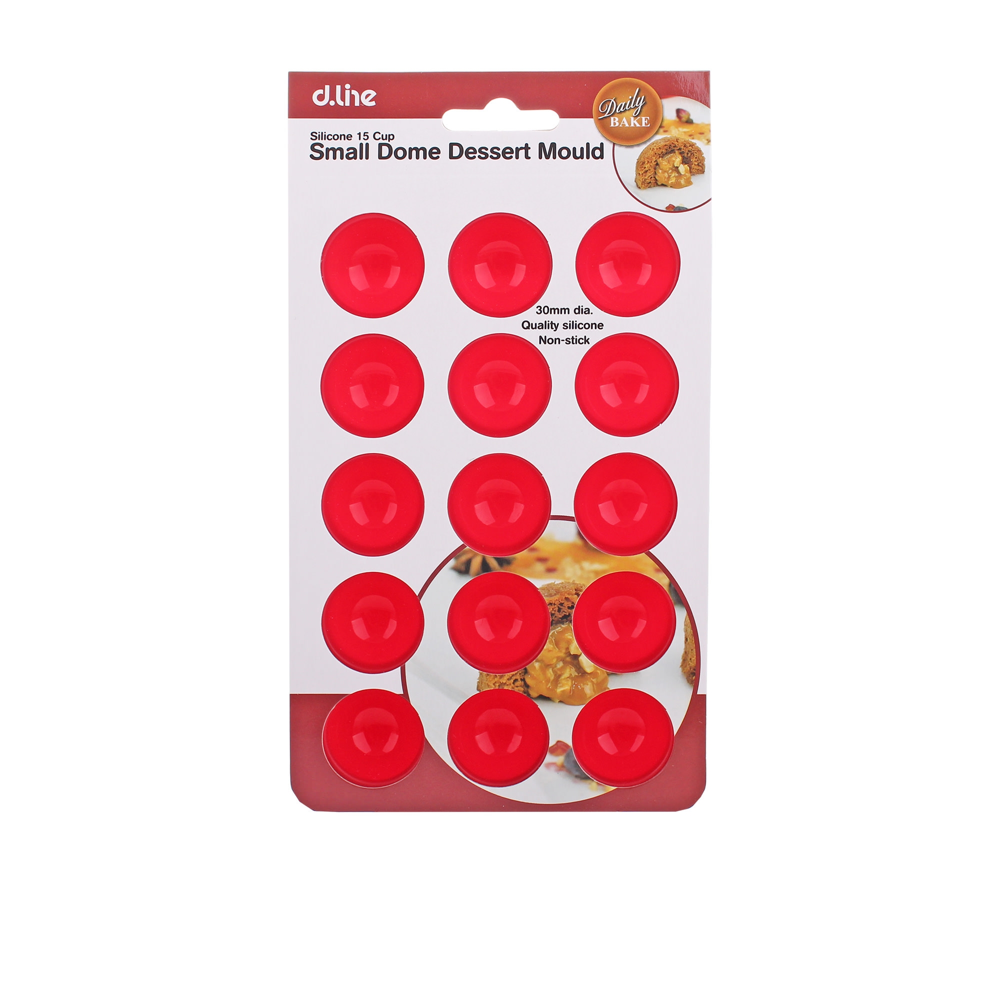 Daily Bake Small Dome Dessert Mould 15 Cup Red Image 2