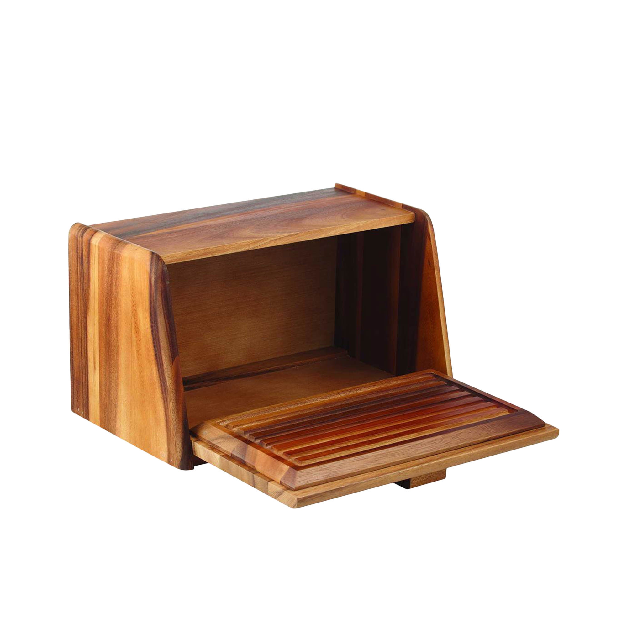Davis & Waddell Acacia Wood Bread Box with Bread Board Lid Image 1