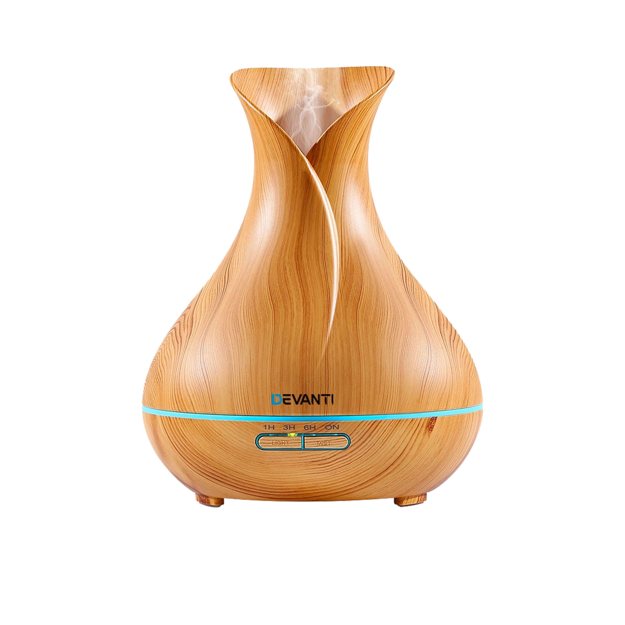 Devanti Aroma Diffuser 400ml Light Wood Vase Image 1