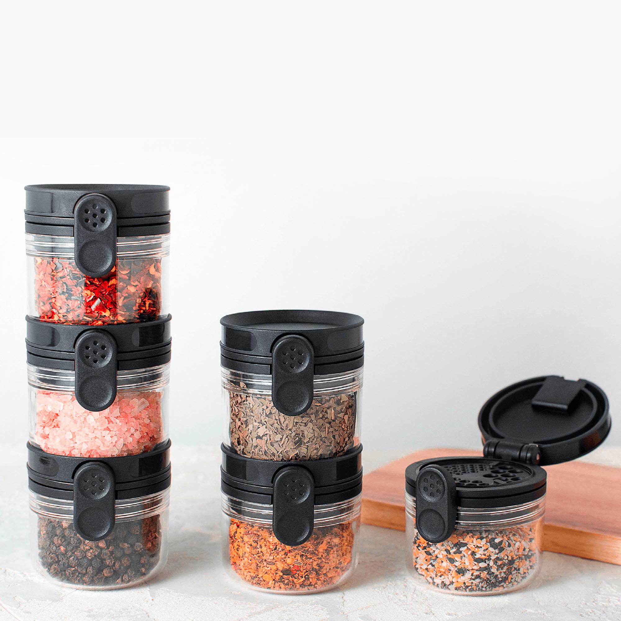 Dreamfarm Orlid Lite Flip Lid Stackable Spice Jar Set of 4 Image 4