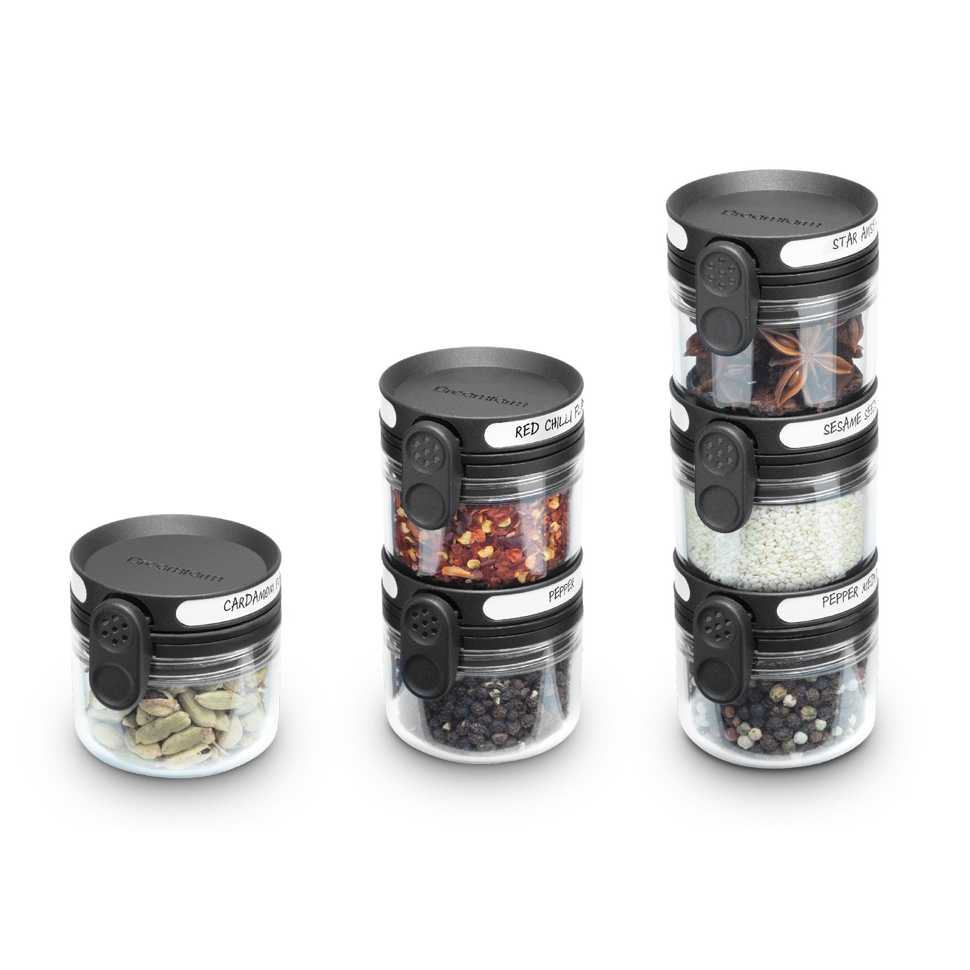 Dreamfarm Orlid Lite Flip Lid Stackable Spice Jar Set of 4 Image 6