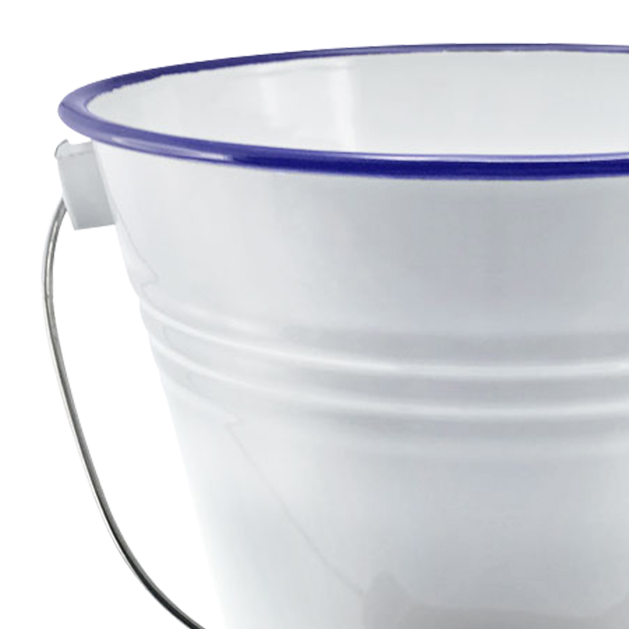Falcon Enamelware Bucket with Lid 5L White Image 2