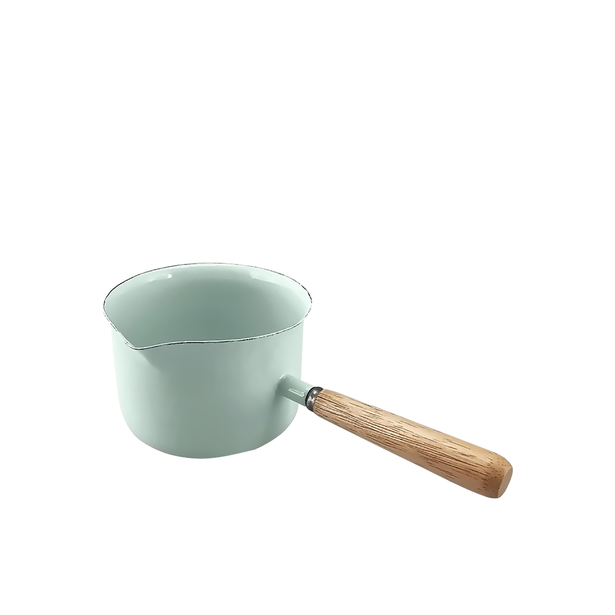 Falcon Enamelware Butter Warmer with Wood Handle 400ml Duck Egg Blue Image 1