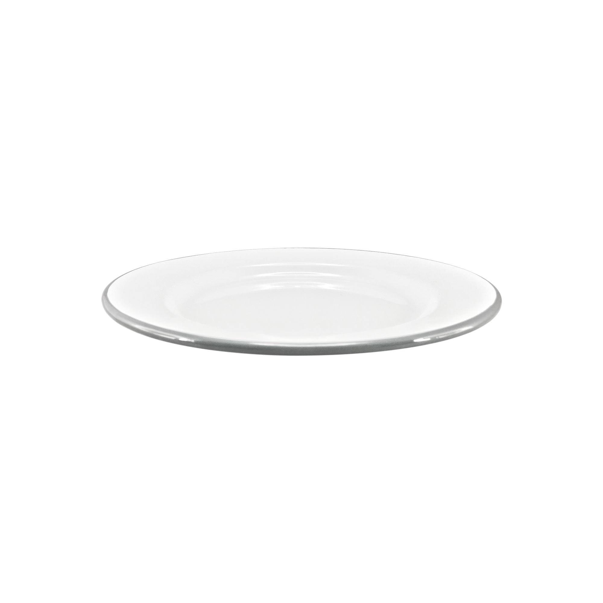 Falcon Enamelware Side Plate 20cm White/Grey Rim Image 1