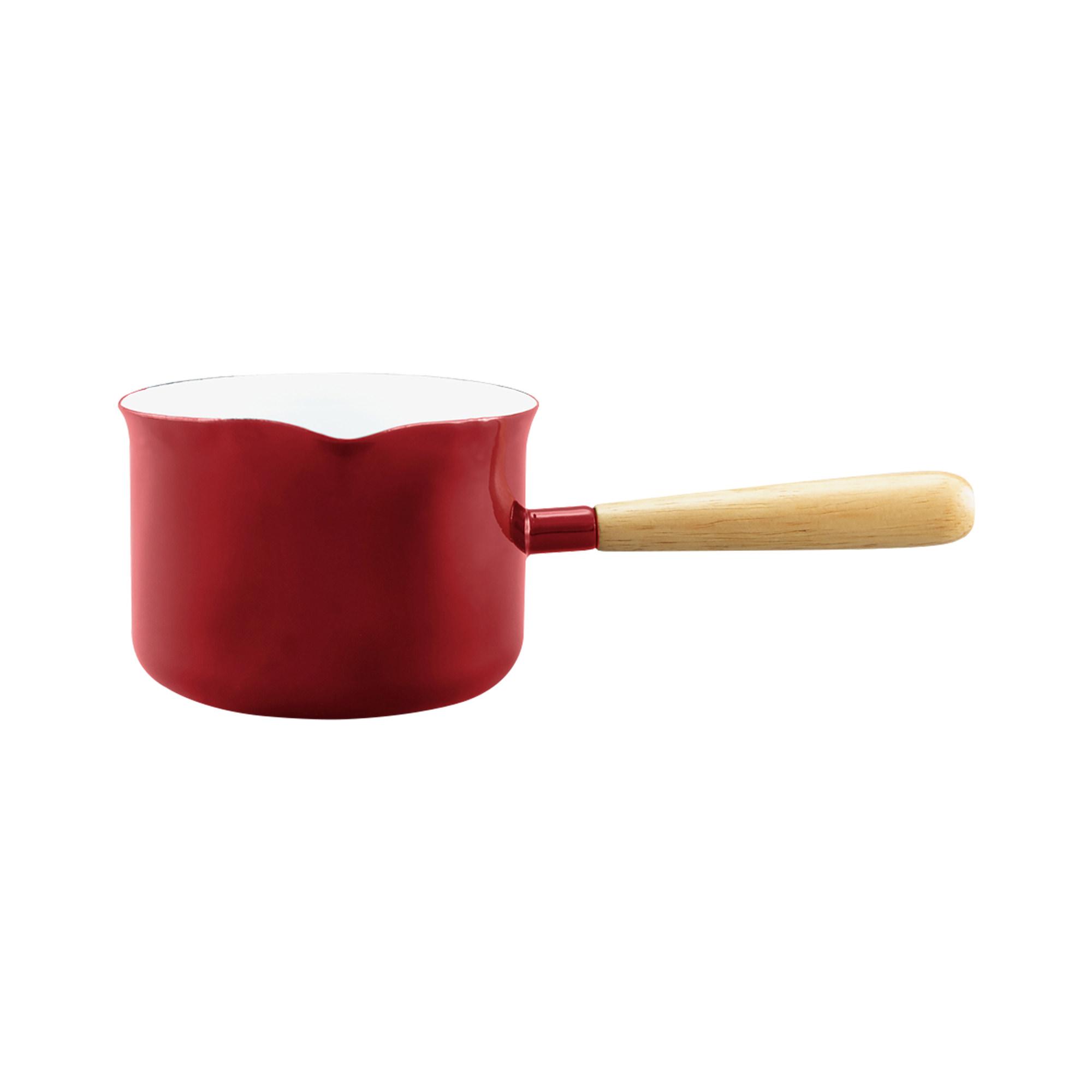 Falcon Enamelware Butter Warmer with Wood Handle 650ml Red Image 1