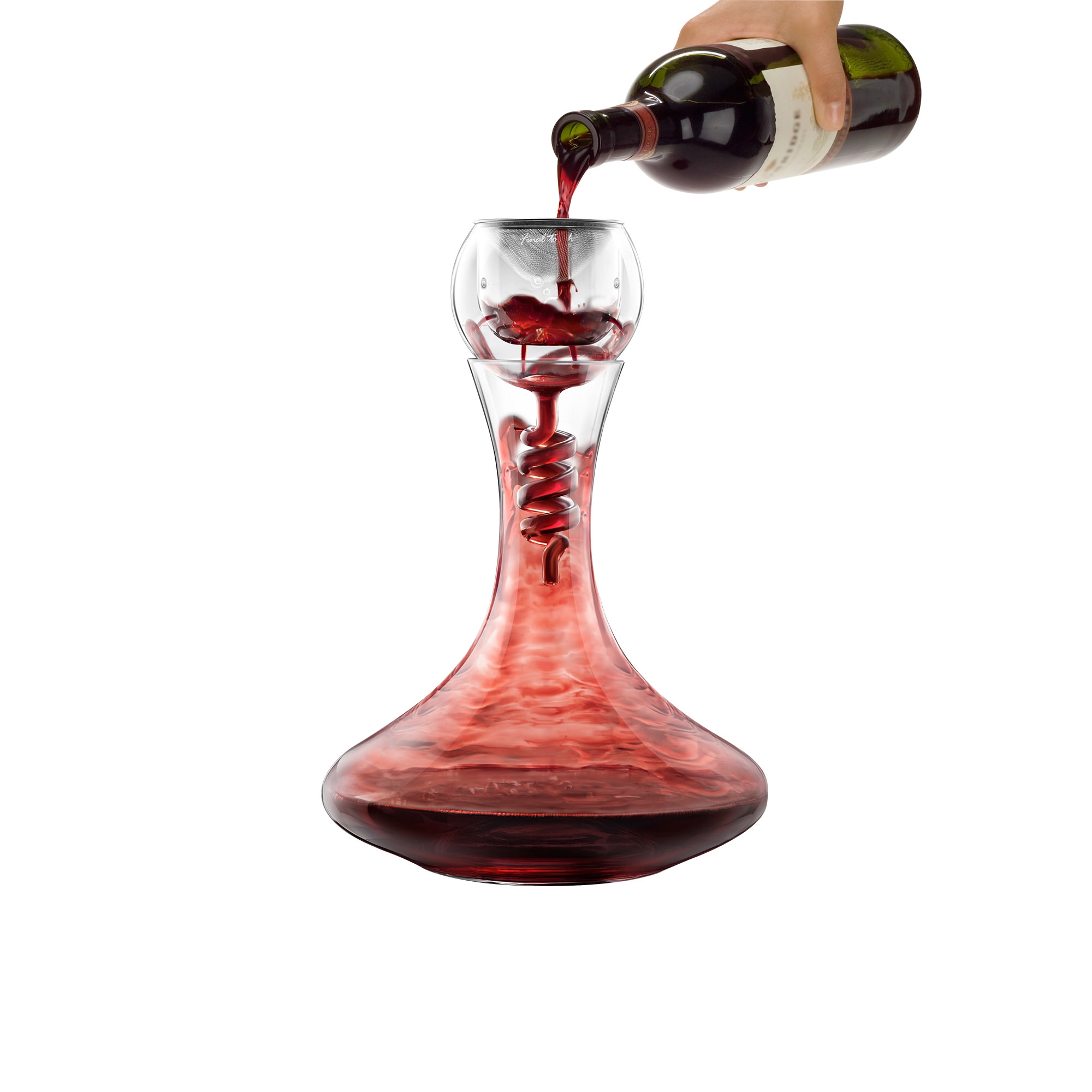 Final Touch Twister Decanter and Glass Aerator Image 1