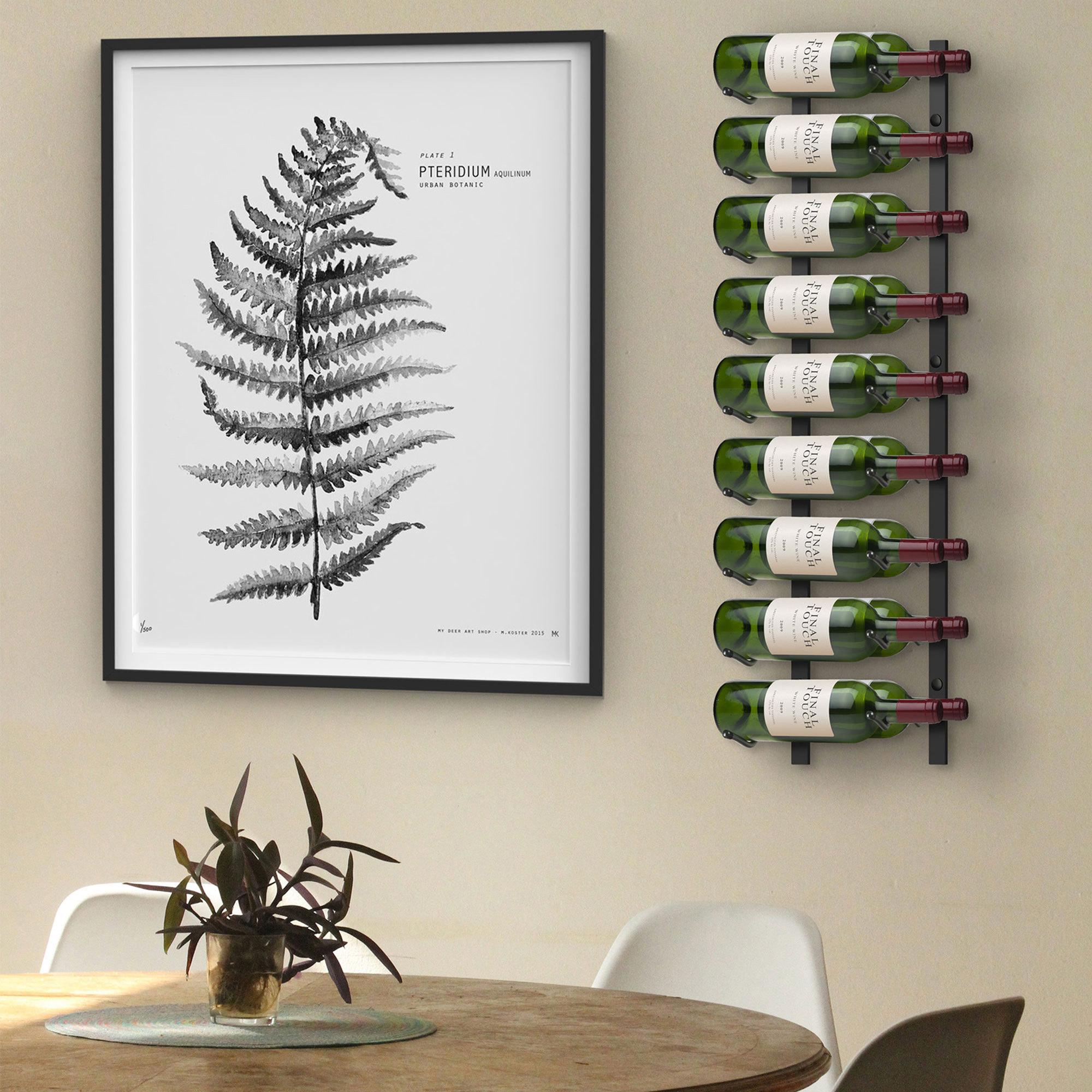 Final Touch Wrought Iron Wall Mounted Wine Rack 18 Bottle Black Image 4