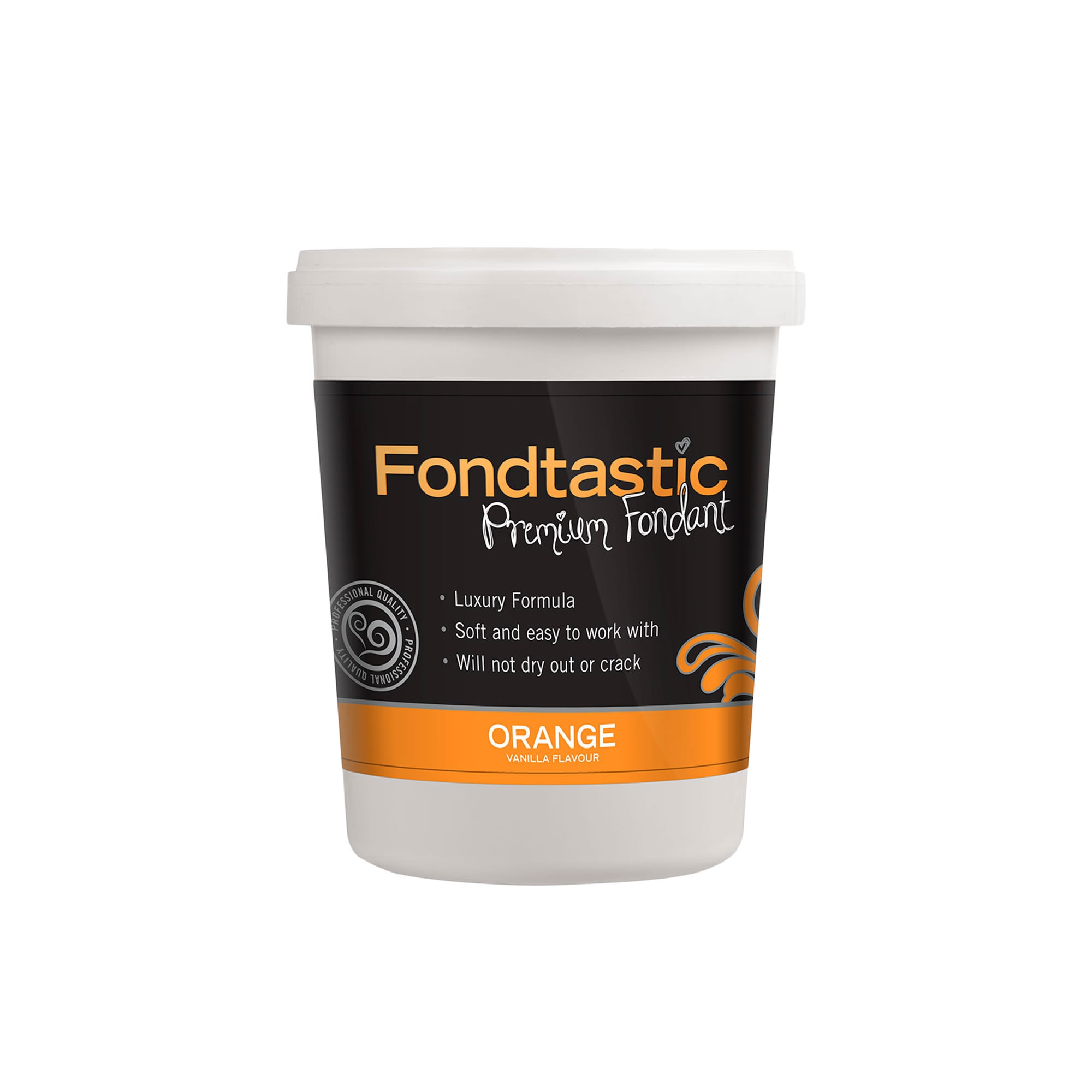 Fondtastic Premium Vanilla Flavoured Fondant Orange 908g Image 1