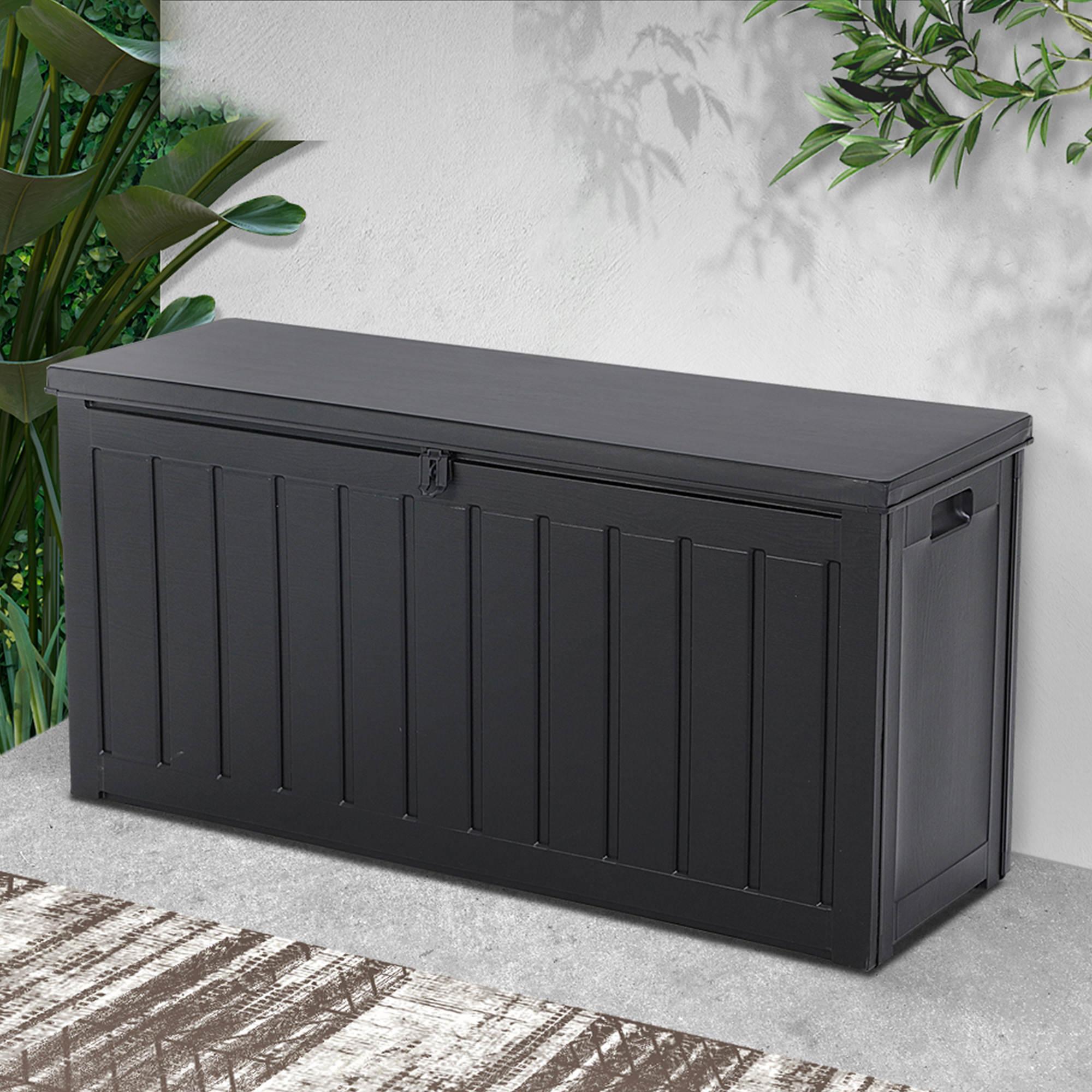 Gardeon Outdoor Storage Box 240L Black Image 2