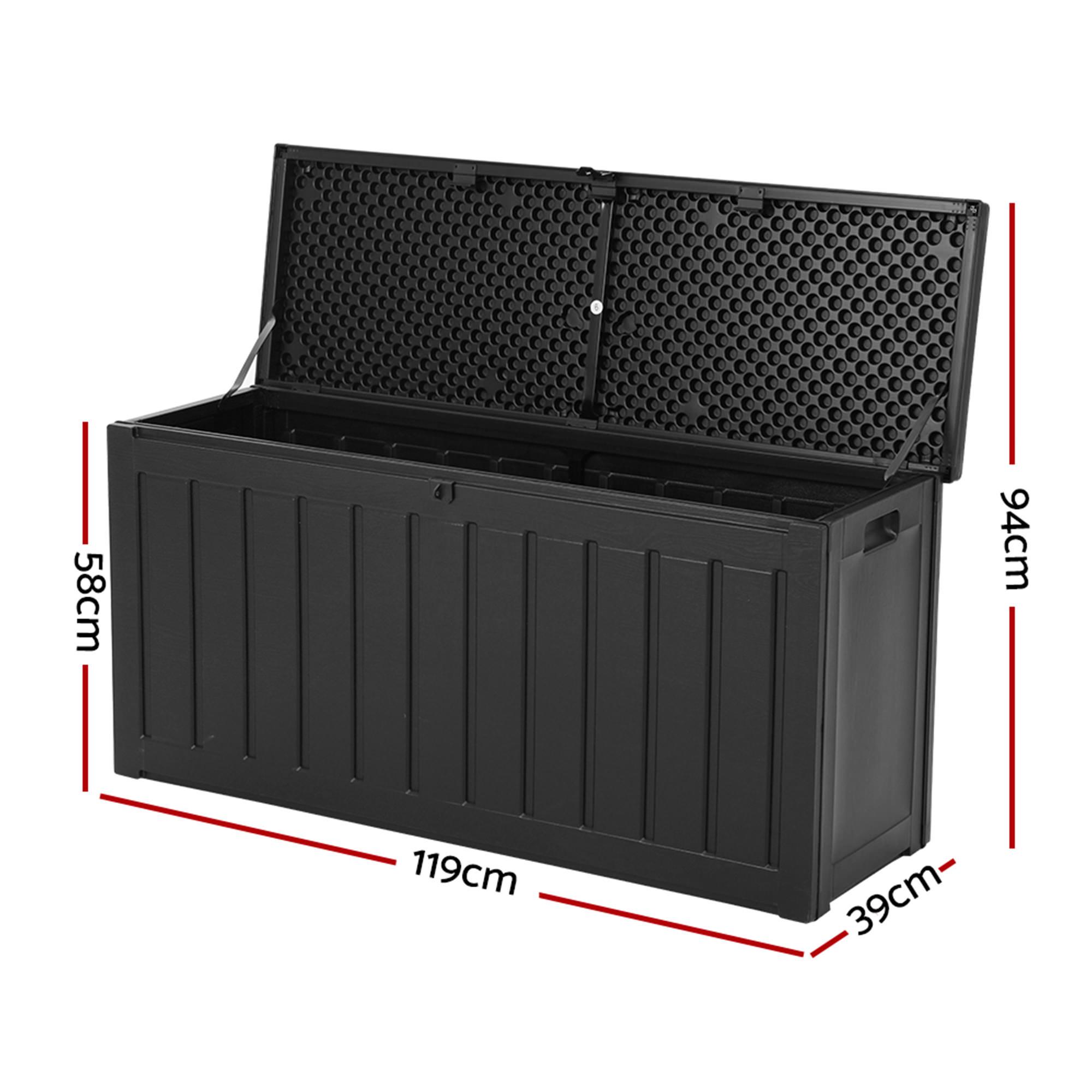 Gardeon Outdoor Storage Box 240L Black Image 3