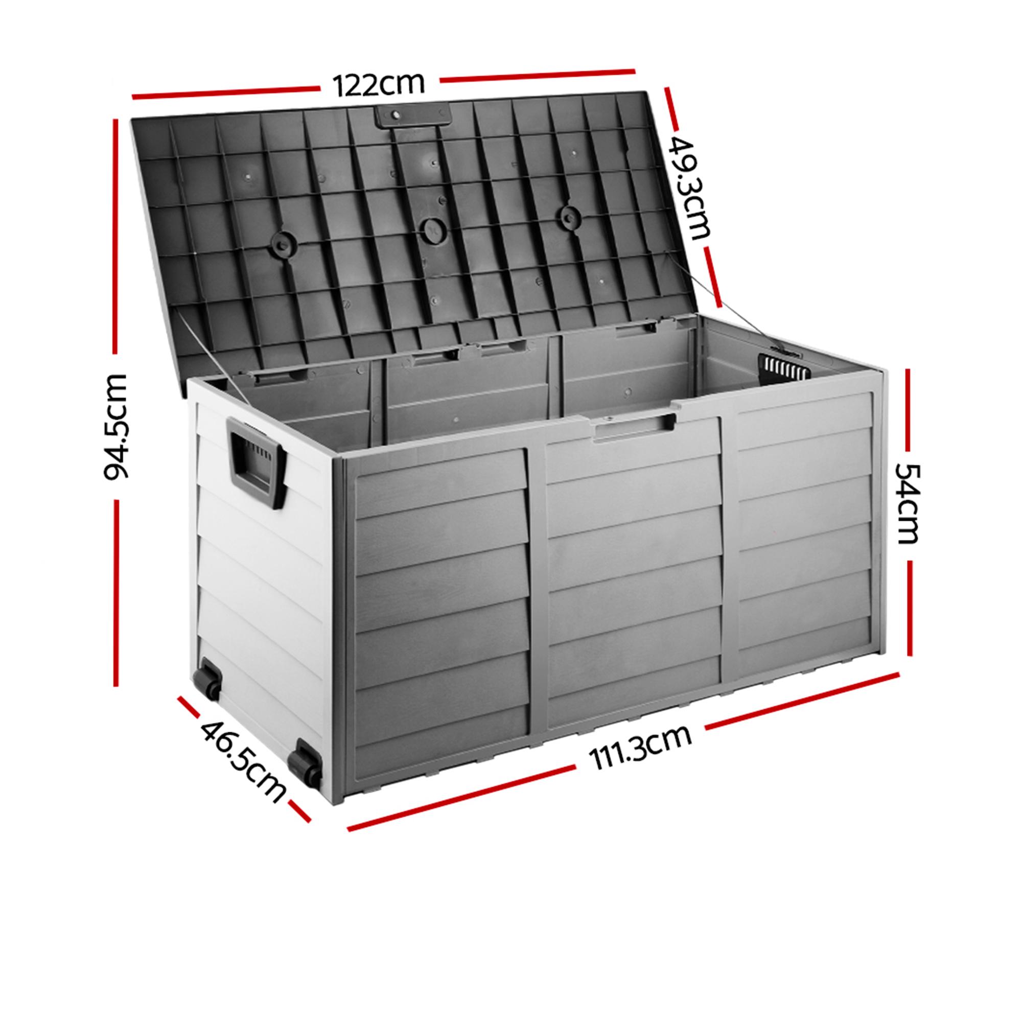 Gardeon Outdoor Storage Box 290L Black Image 4