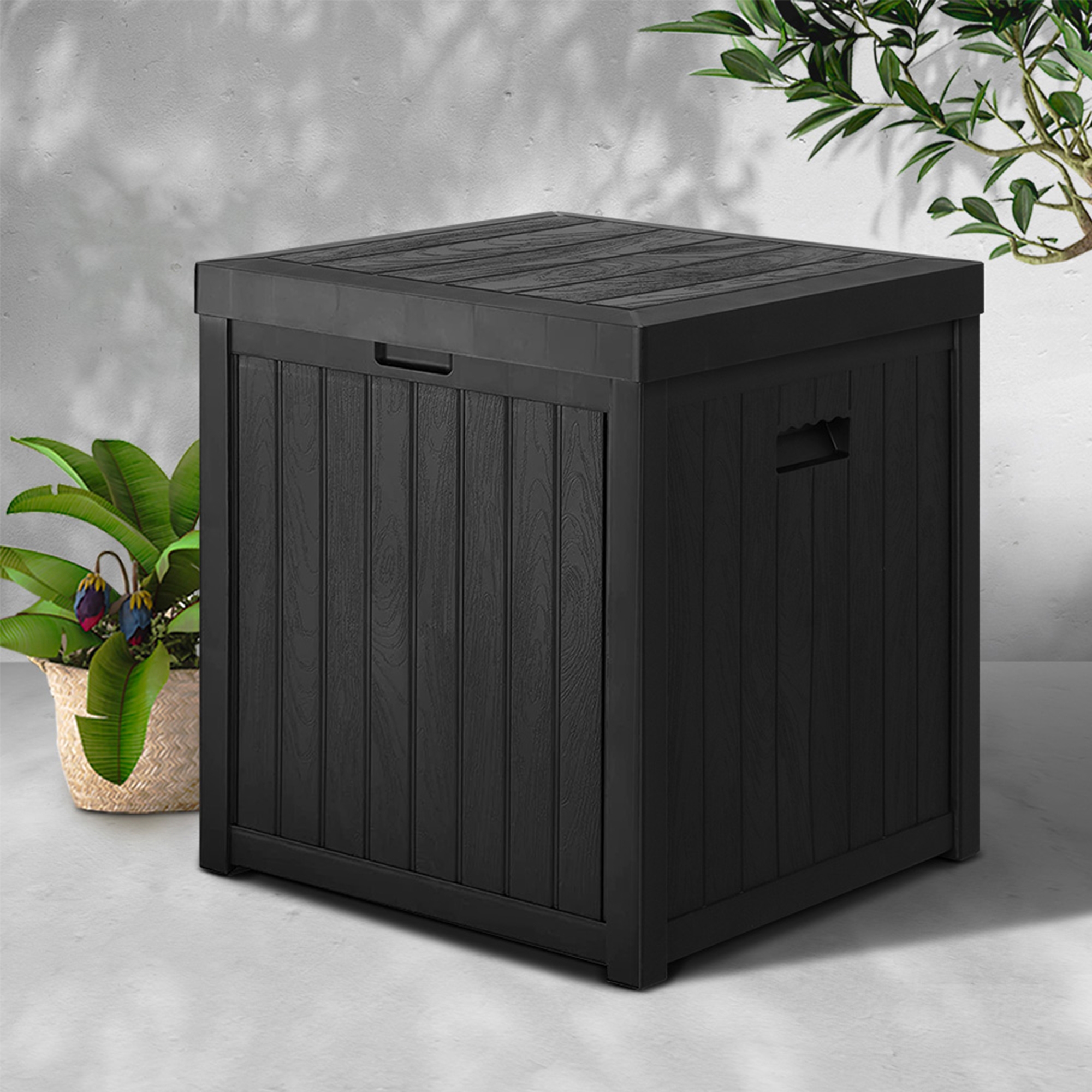 Gardeon Outdoor Storage Box 195L Black Image 2
