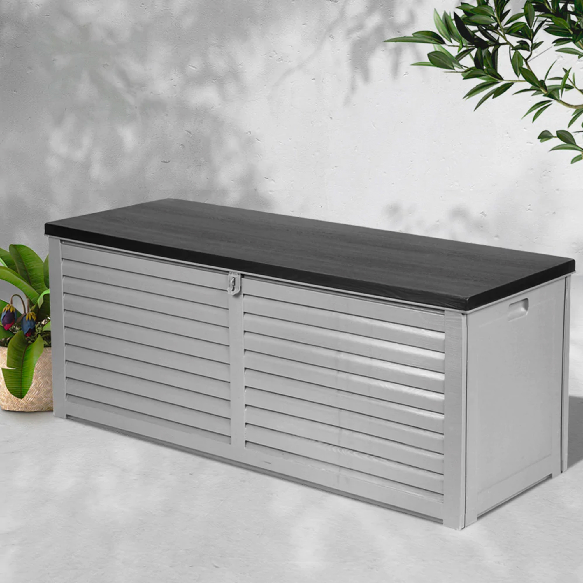 Gardeon Outdoor Storage Box 390L Dark Grey Image 2