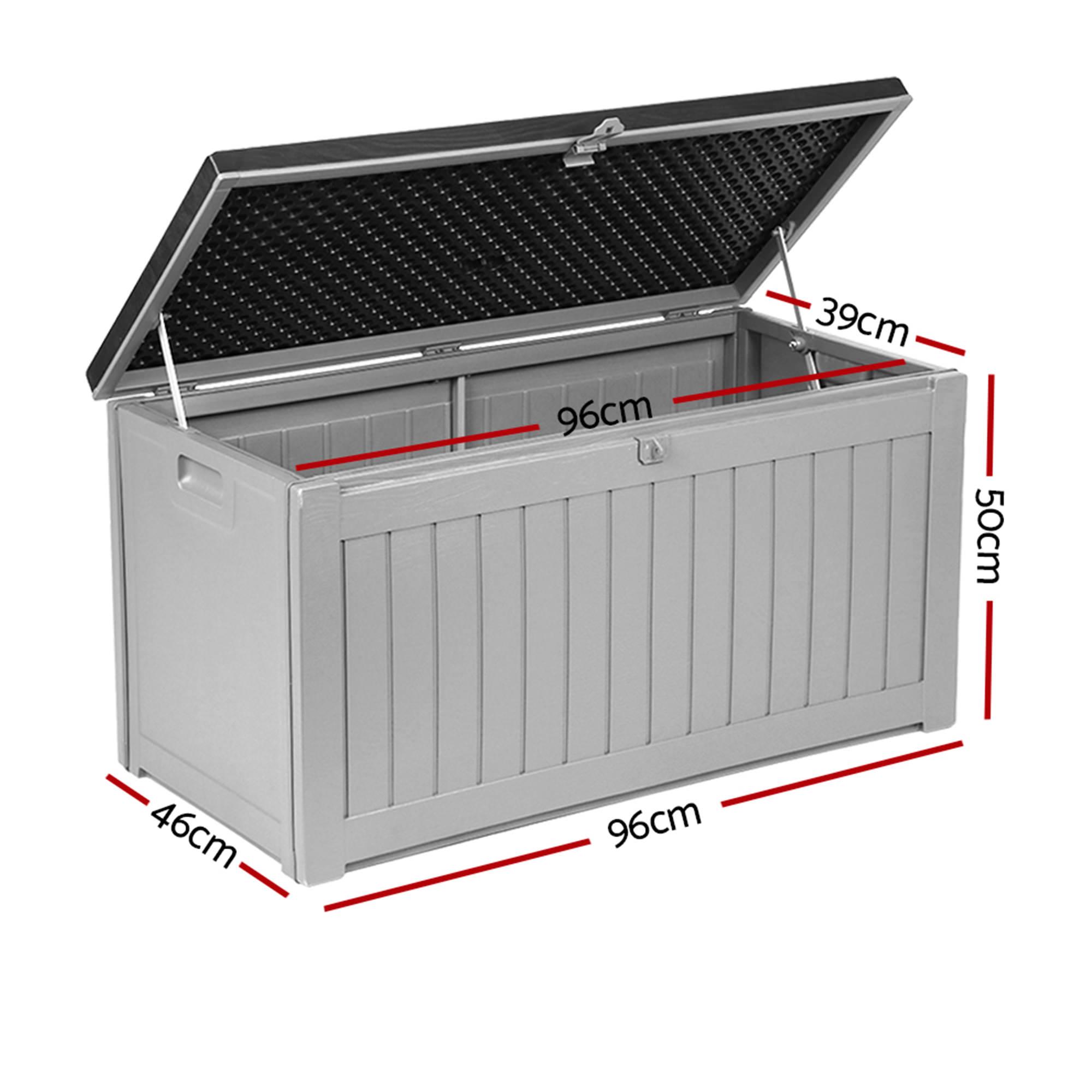 Gardeon Outdoor Storage Box 190L Dark Grey Image 5