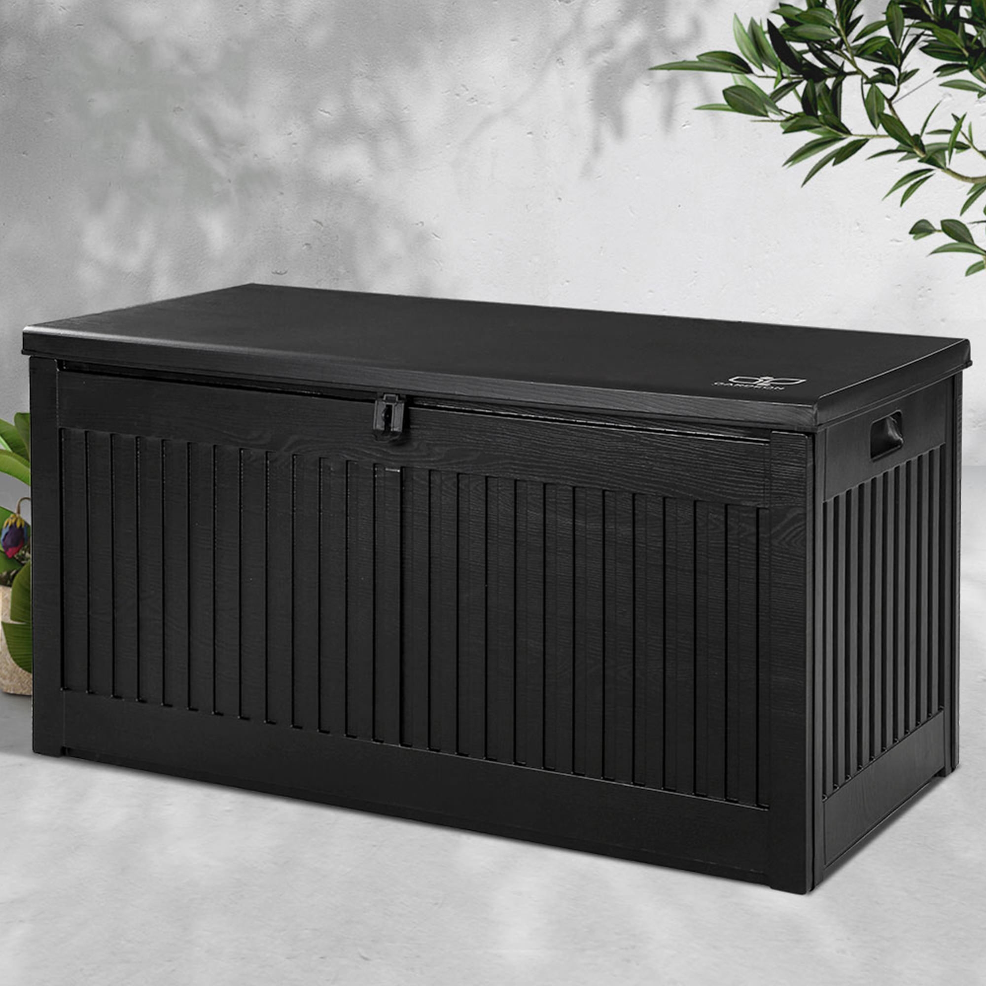 Gardeon Outdoor Storage Box 270L Black Image 2