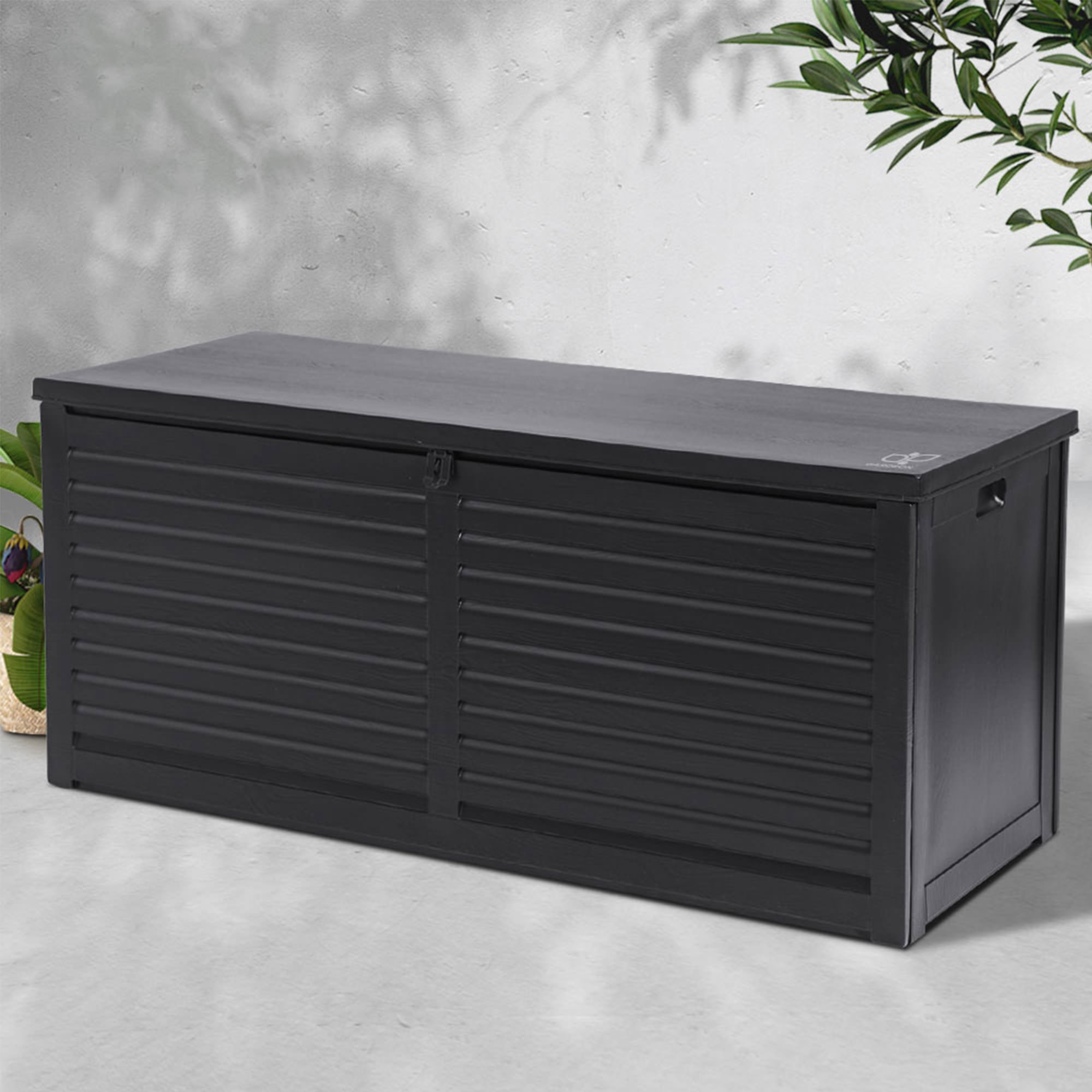 Gardeon Outdoor Storage Box 490L Black Image 2