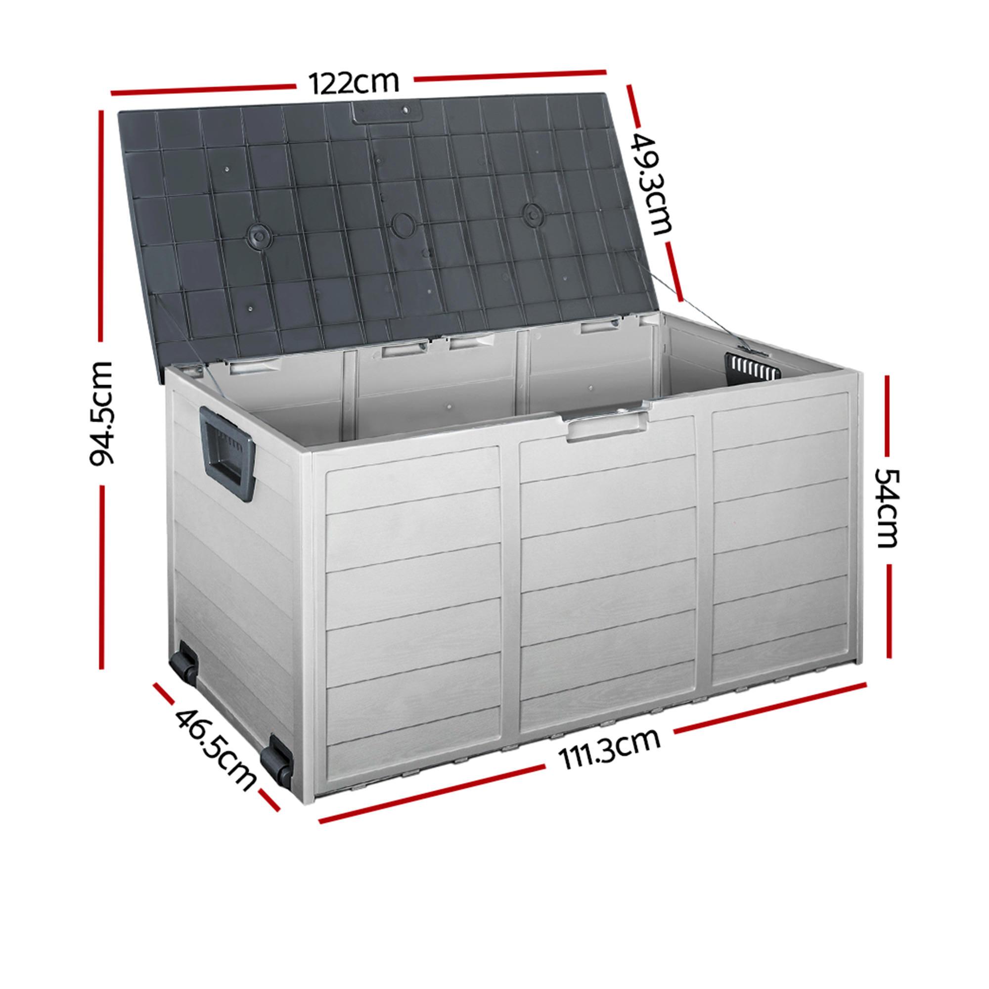 Gardeon Giantz Outdoor Storage Box 290L Grey Image 4