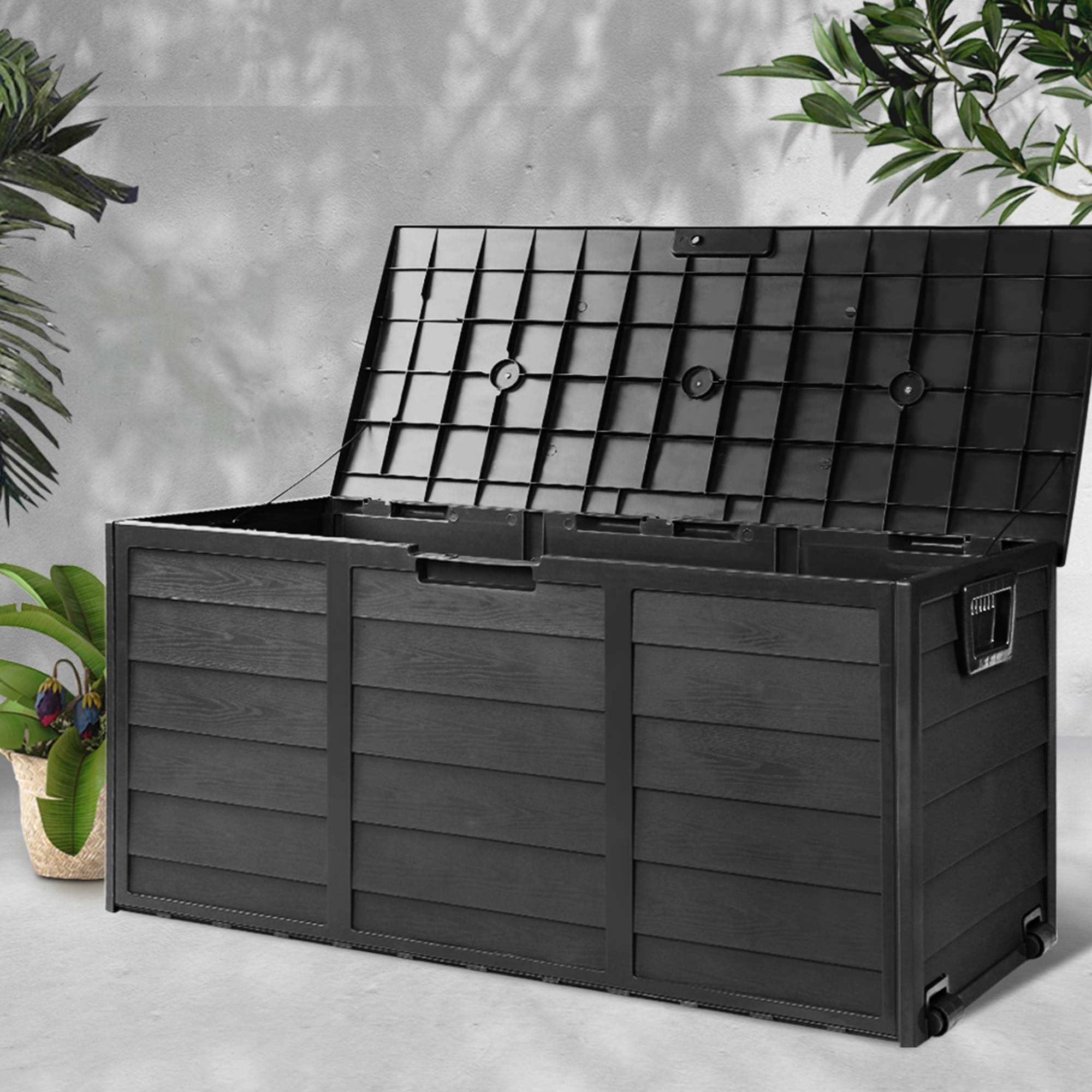 Gardeon Giantz Outdoor Storage Box 290L Black Image 2