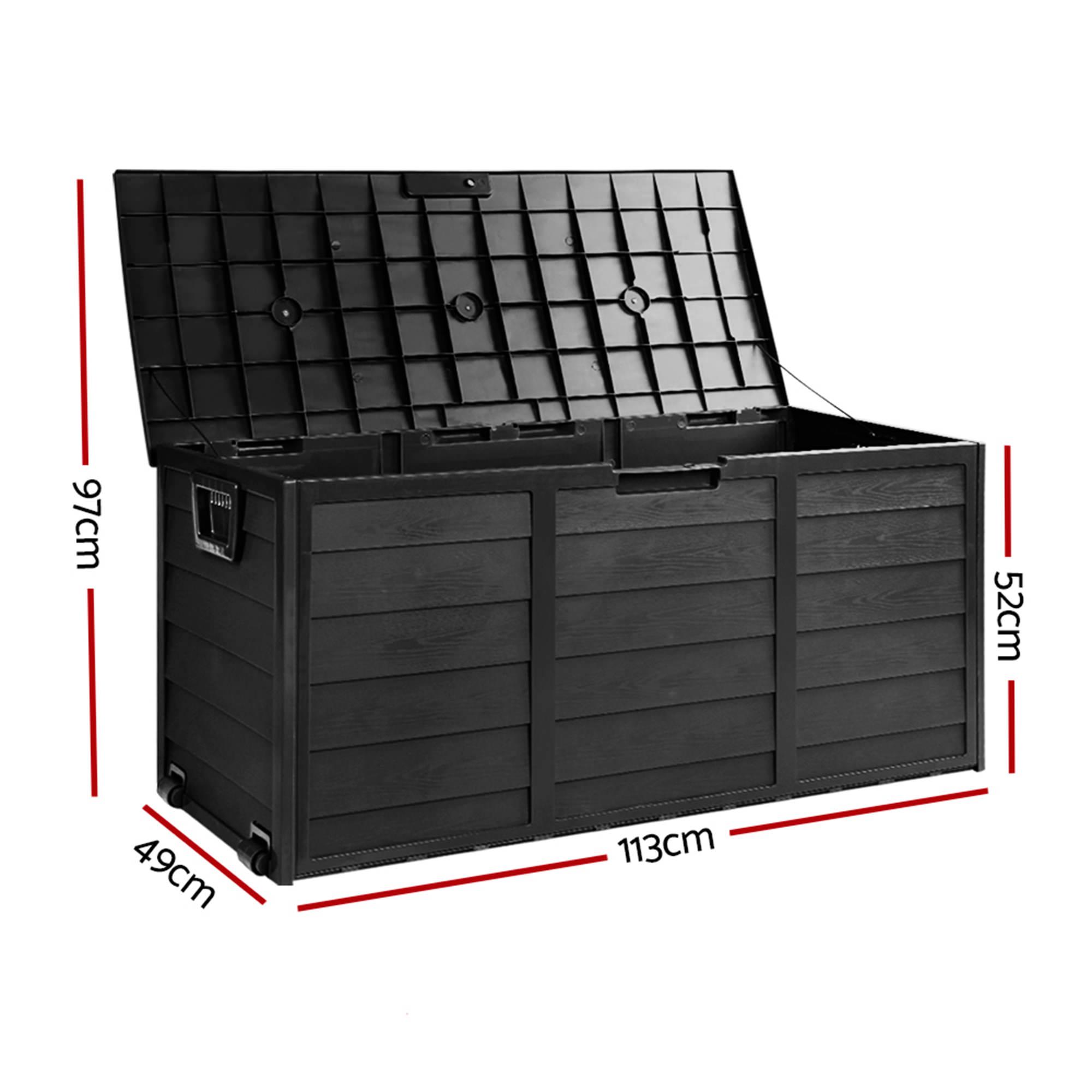 Gardeon Giantz Outdoor Storage Box 290L Black Image 3